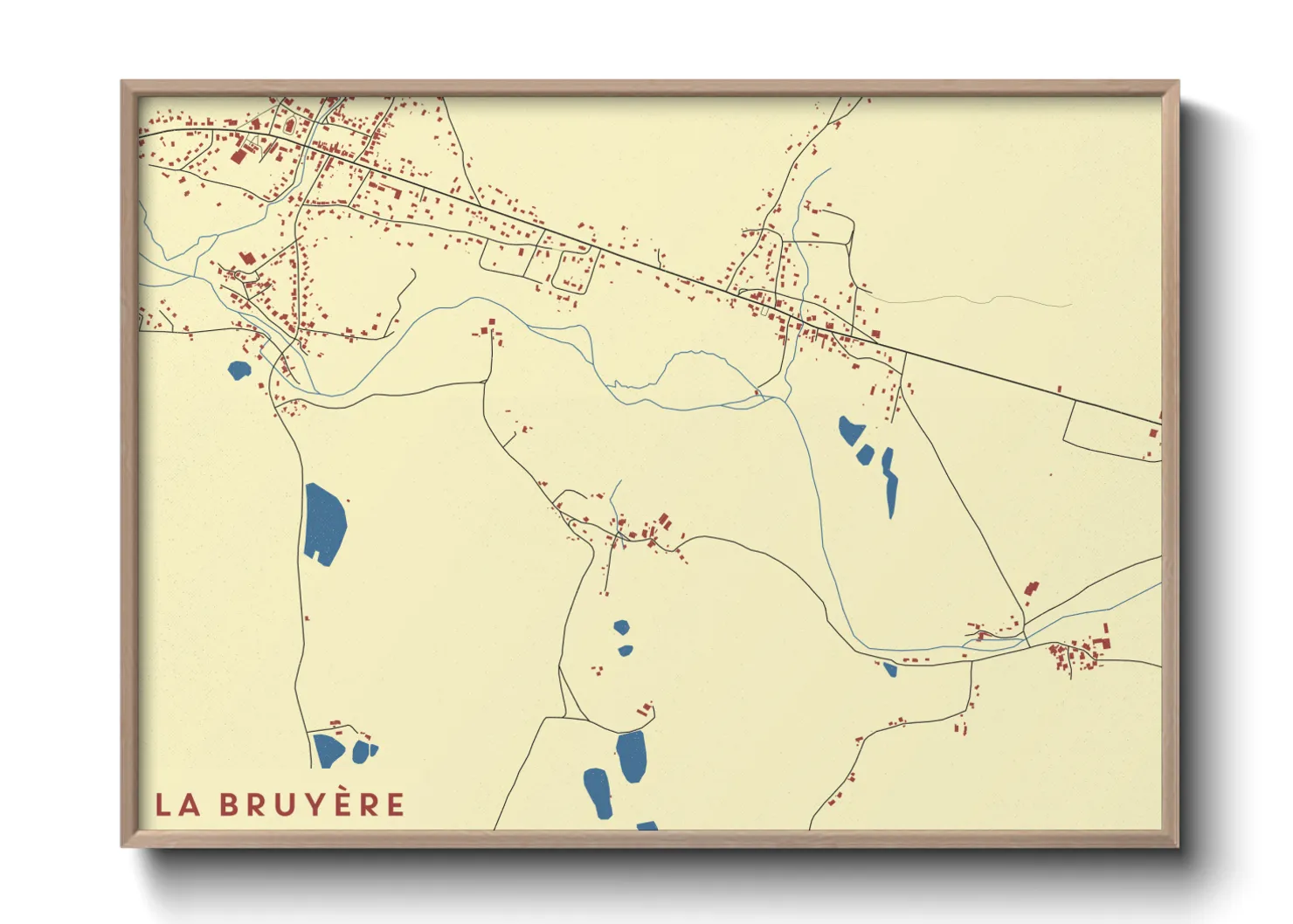 Une affiche de carte sur La Bruyère