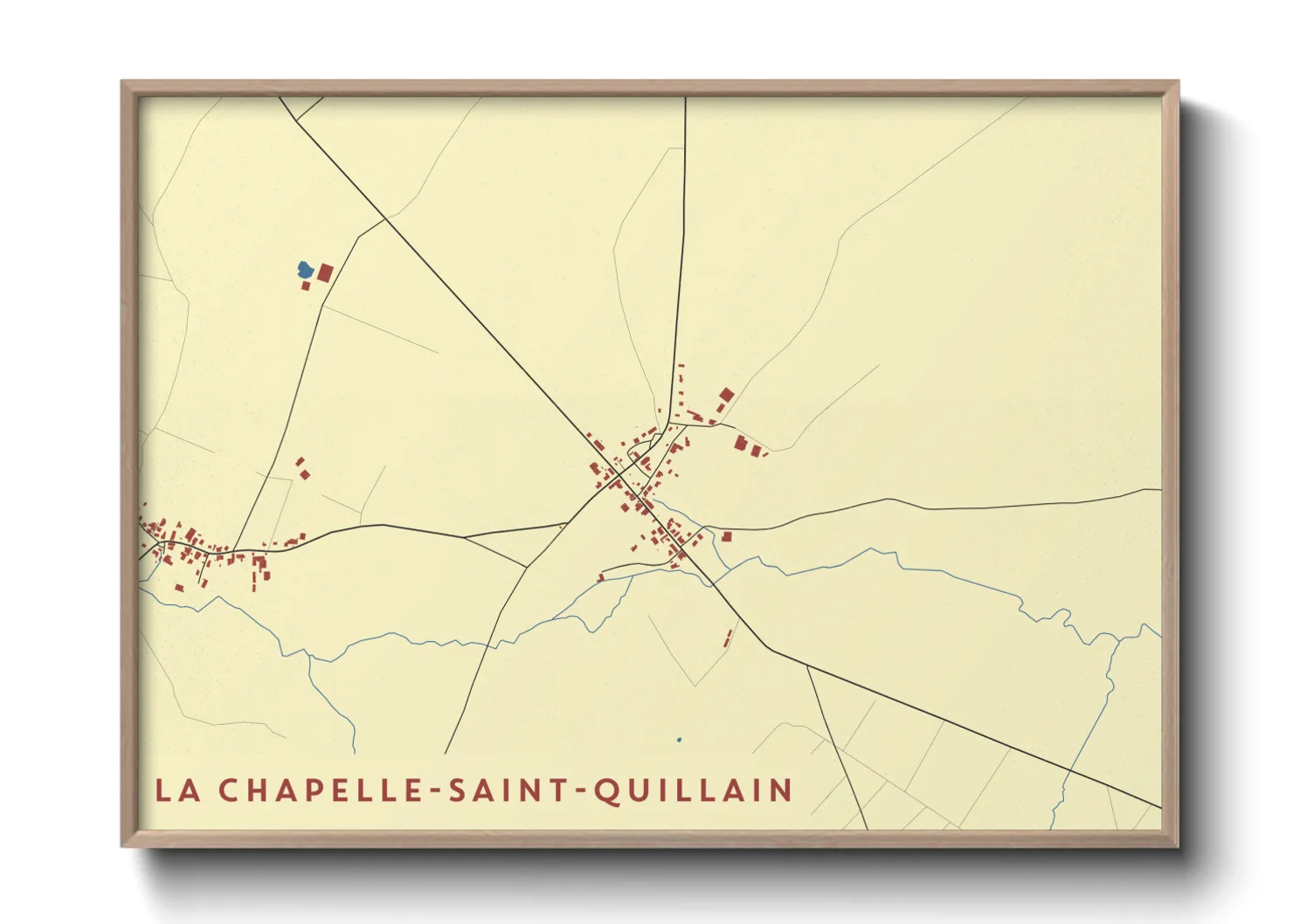 Une affiche de carte sur La Chapelle-Saint-Quillain