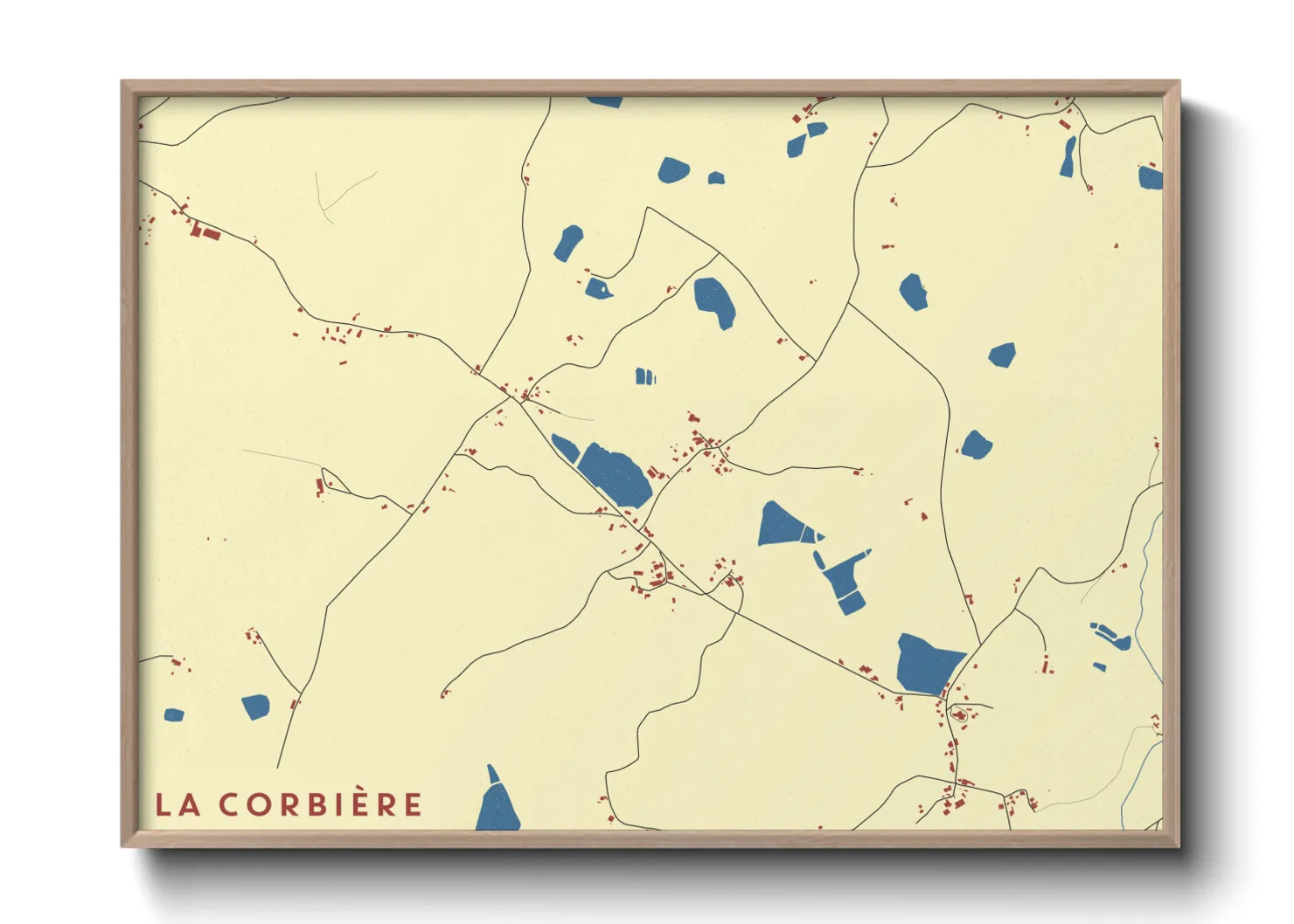 Une affiche de carte sur La Corbière