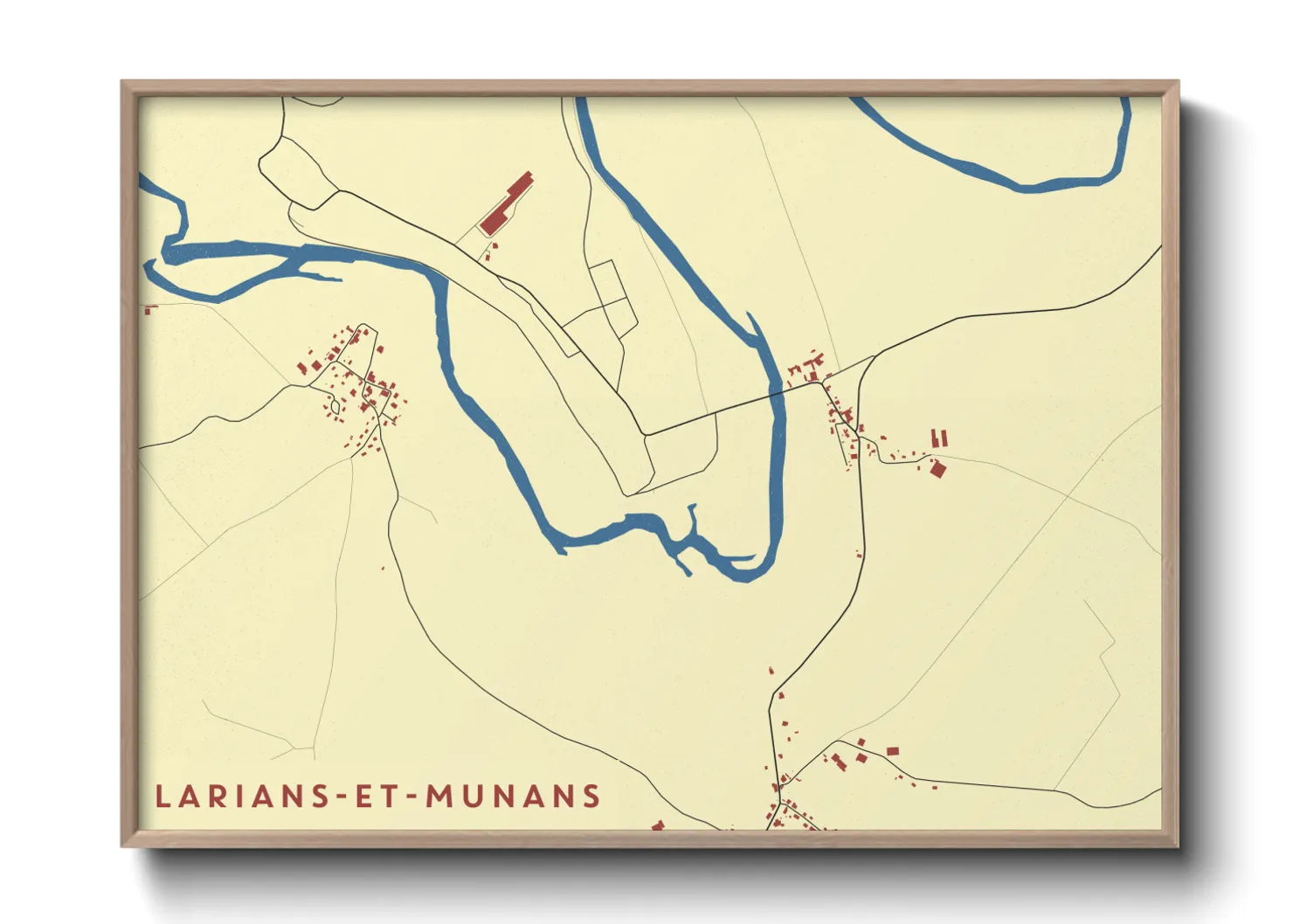 Une affiche de carte sur Larians-et-Munans
