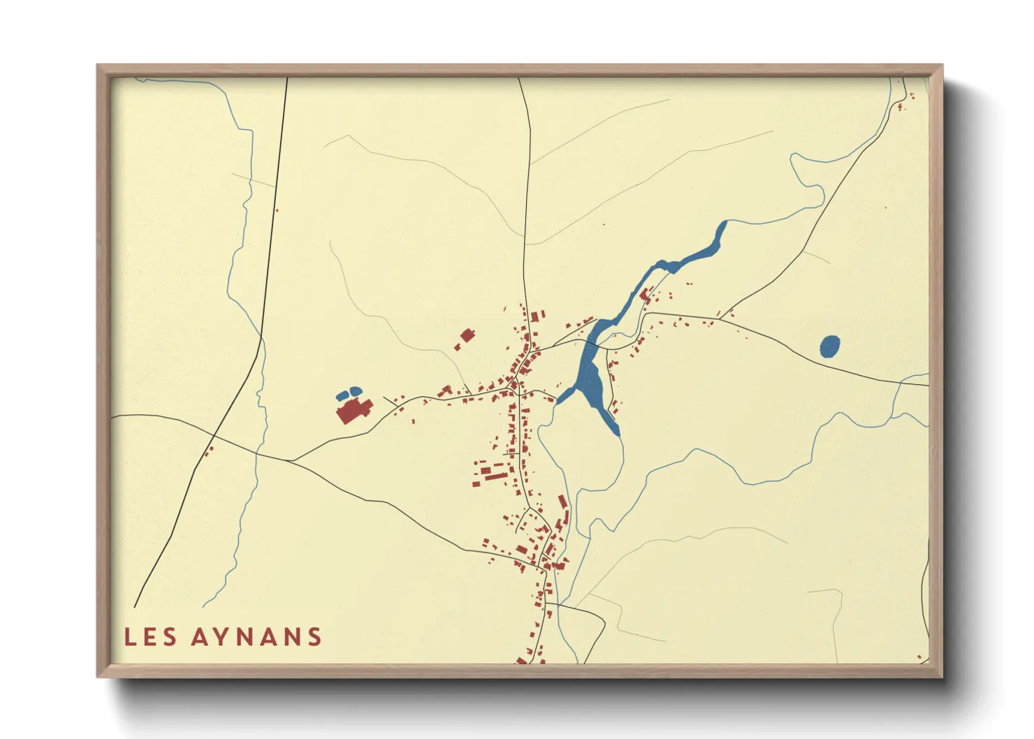 Une affiche de carte sur Les Aynans