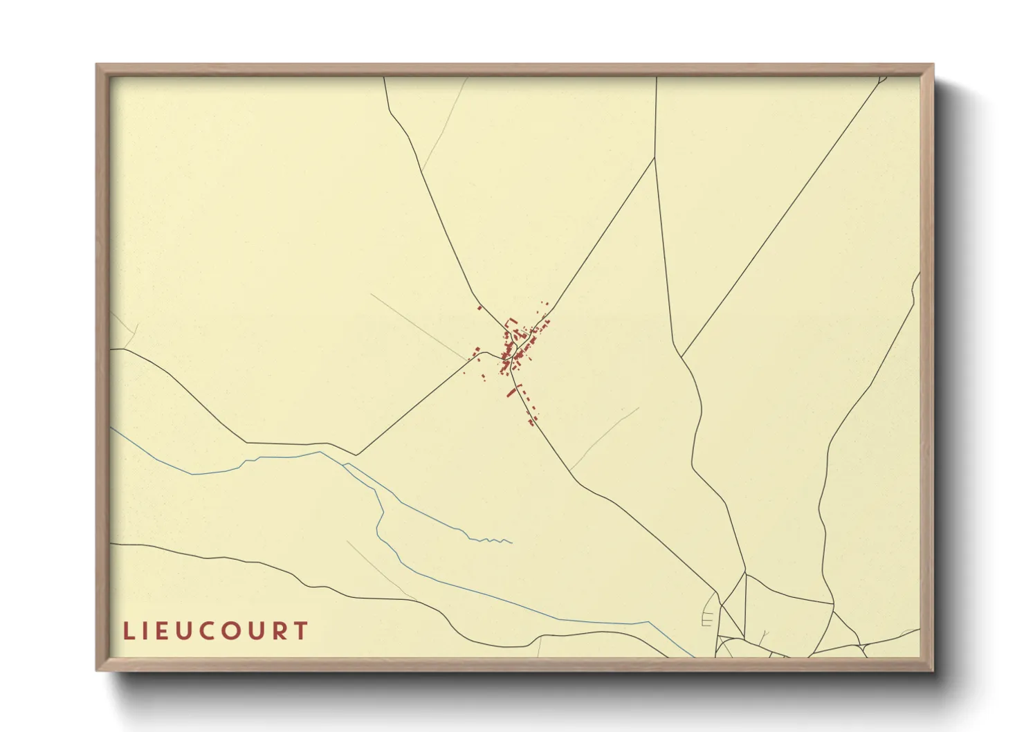 Une affiche de carte sur Lieucourt
