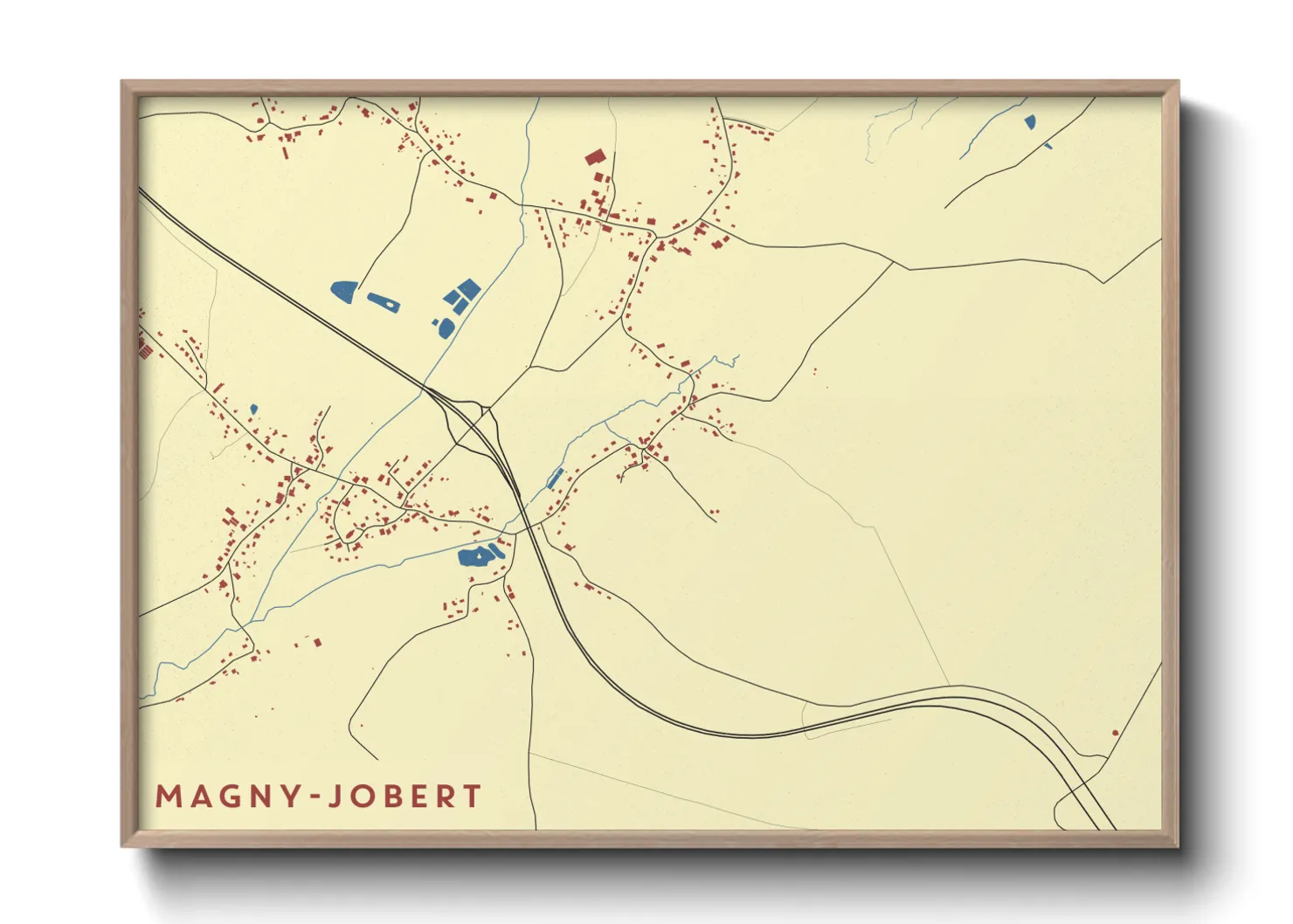 Une affiche de carte sur Magny-Jobert
