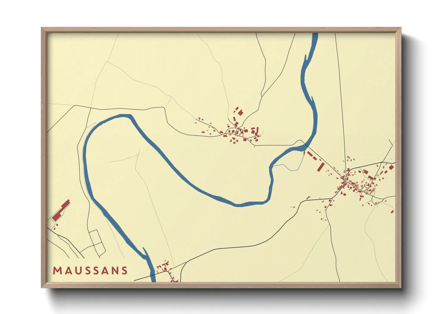 Une affiche de carte sur Maussans