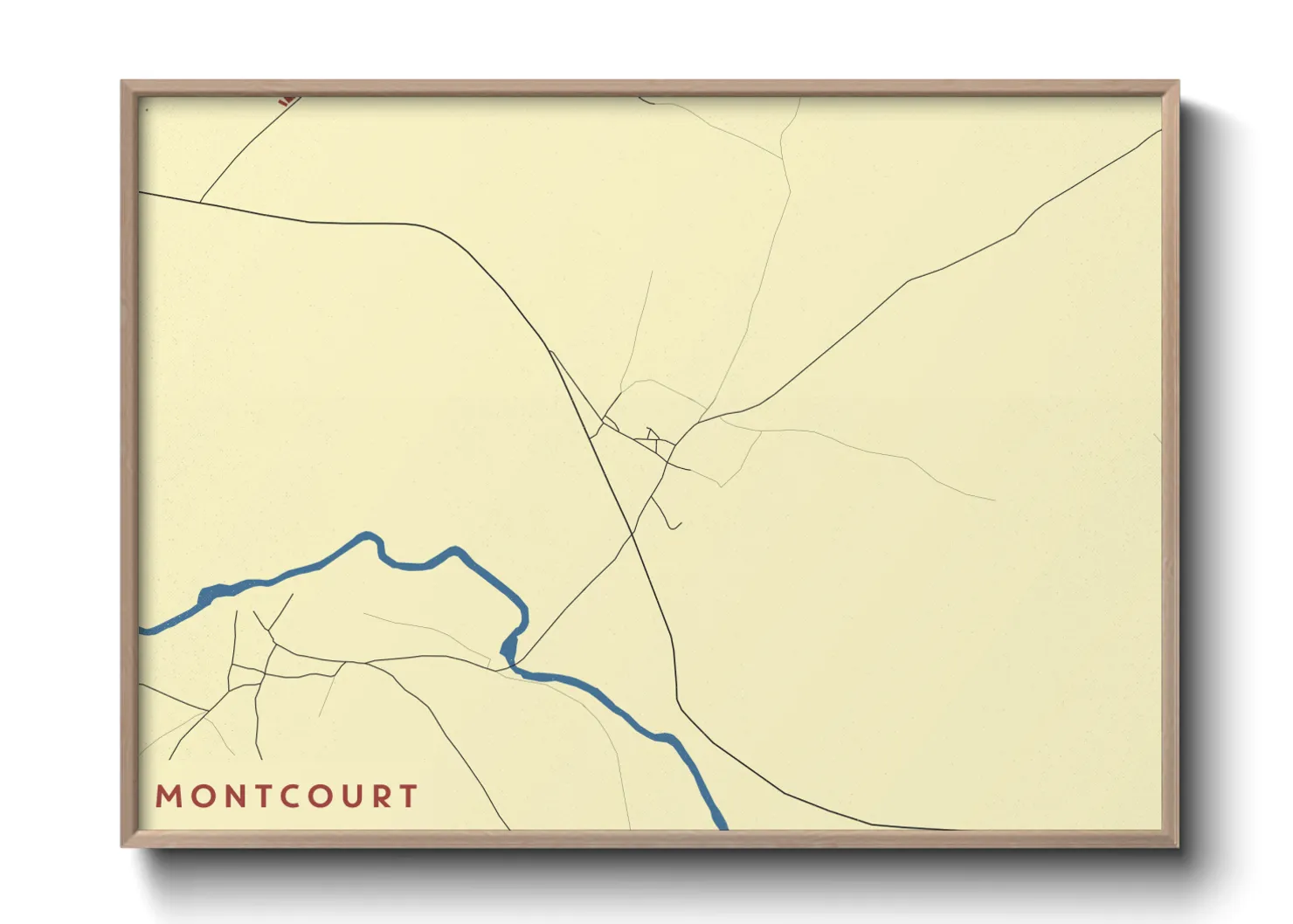 Une affiche de carte sur Montcourt