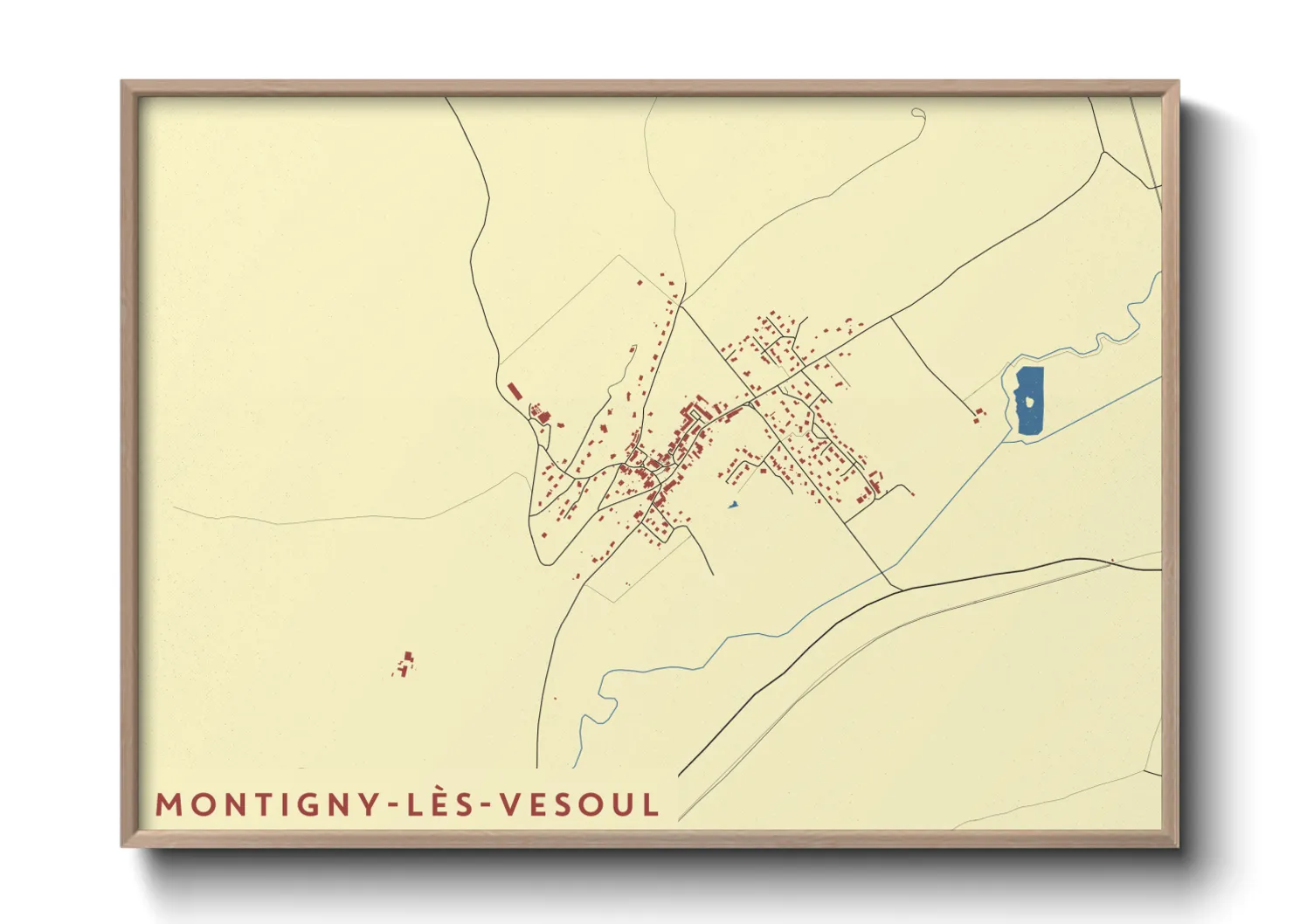 Une affiche de carte sur Montigny-lès-Vesoul