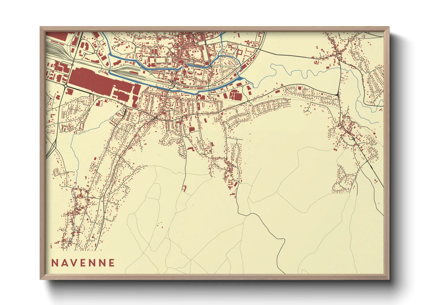 Une affiche de carte sur Navenne