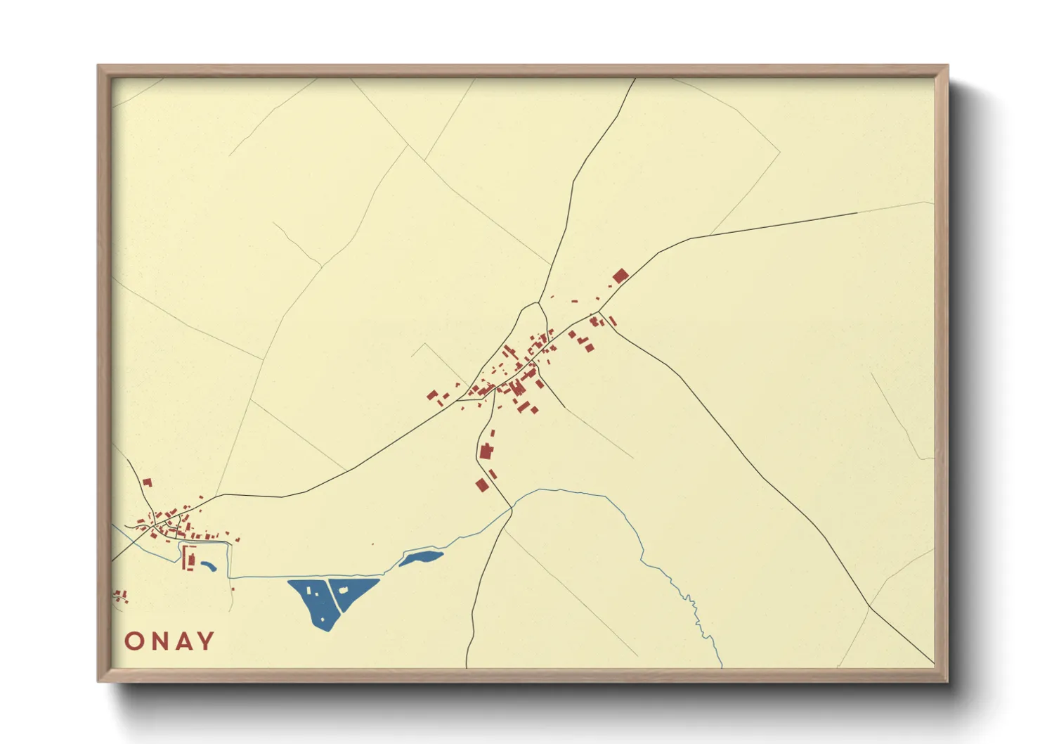 Une affiche de carte sur Onay