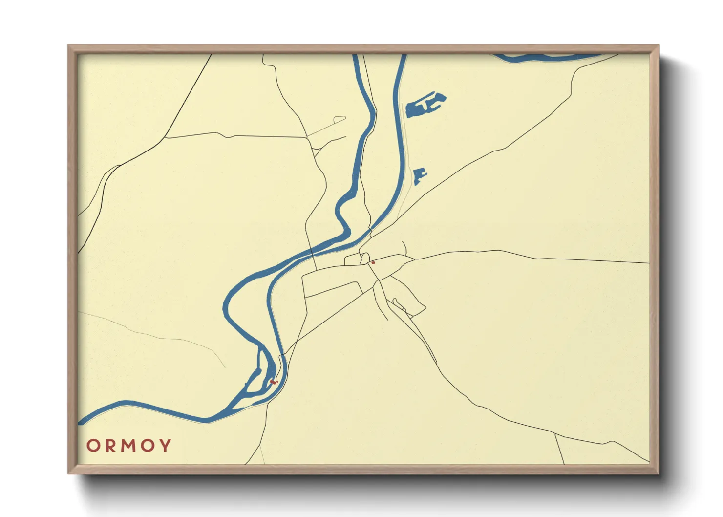 Une affiche de carte sur Ormoy