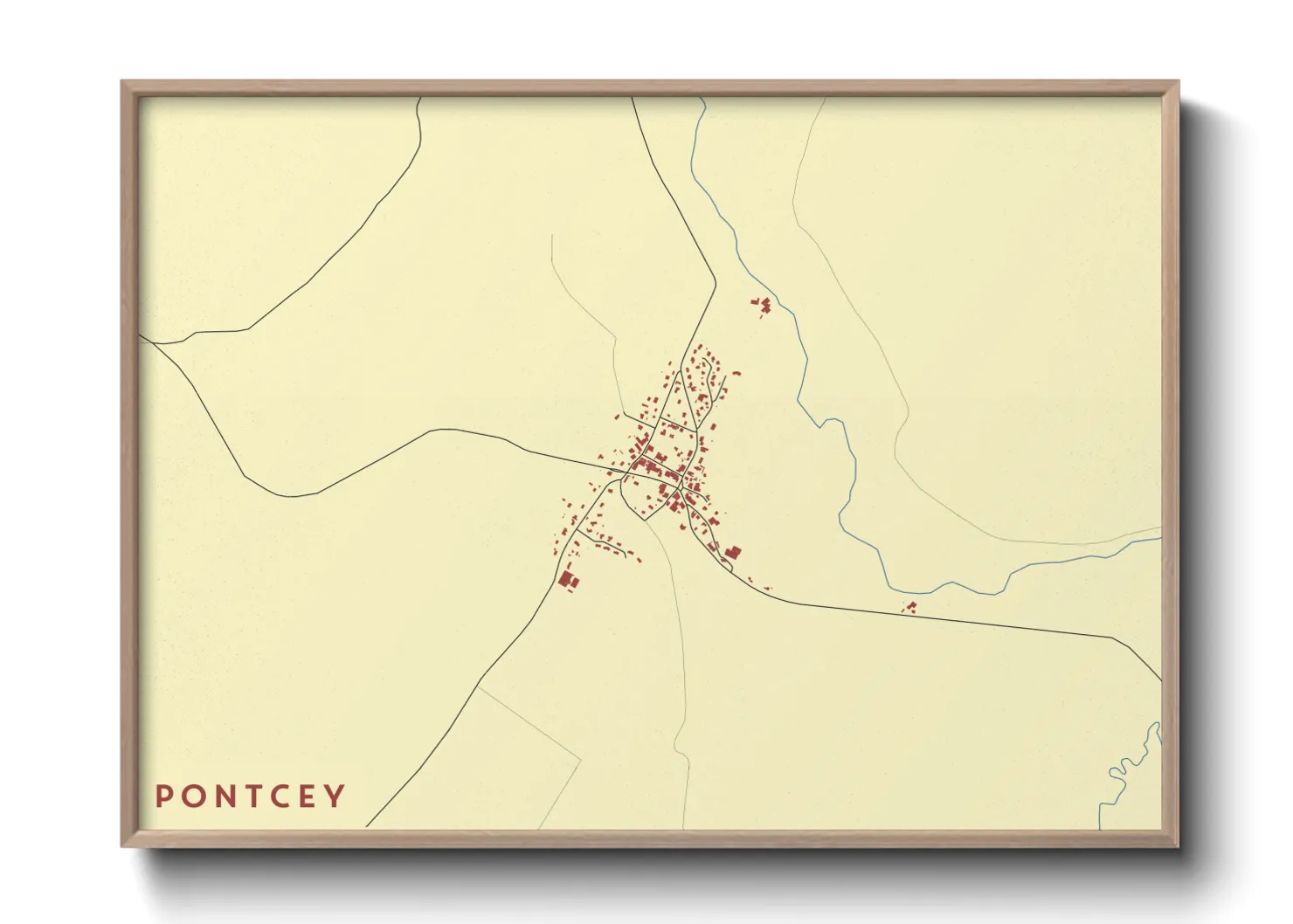 Une affiche de carte sur Pontcey