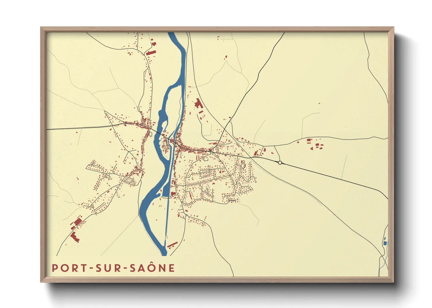 Une affiche de carte sur Port-sur-Saône