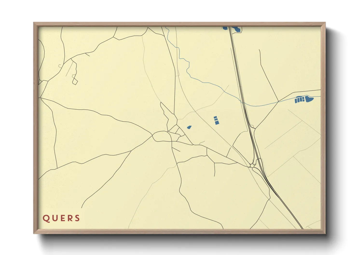 Une affiche de carte sur Quers