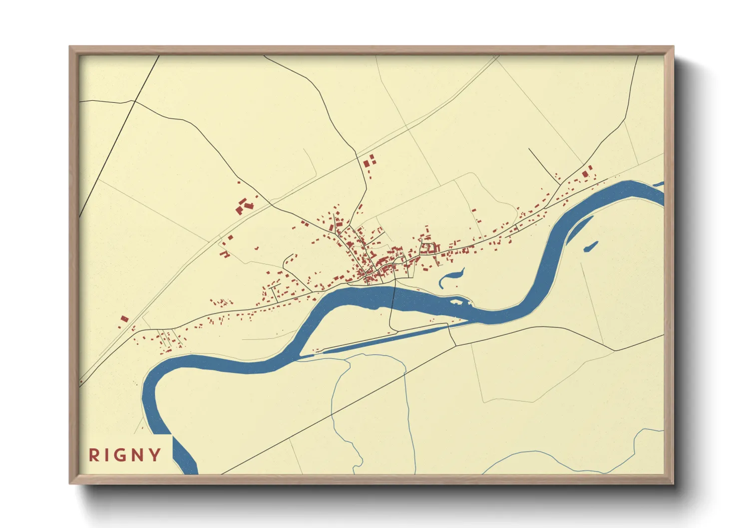 Une affiche de carte sur Rigny