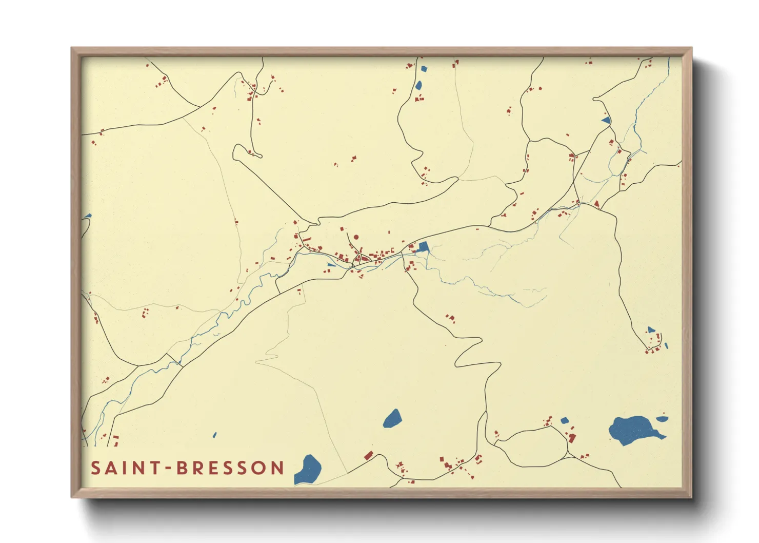 Une affiche de carte sur Saint-Bresson