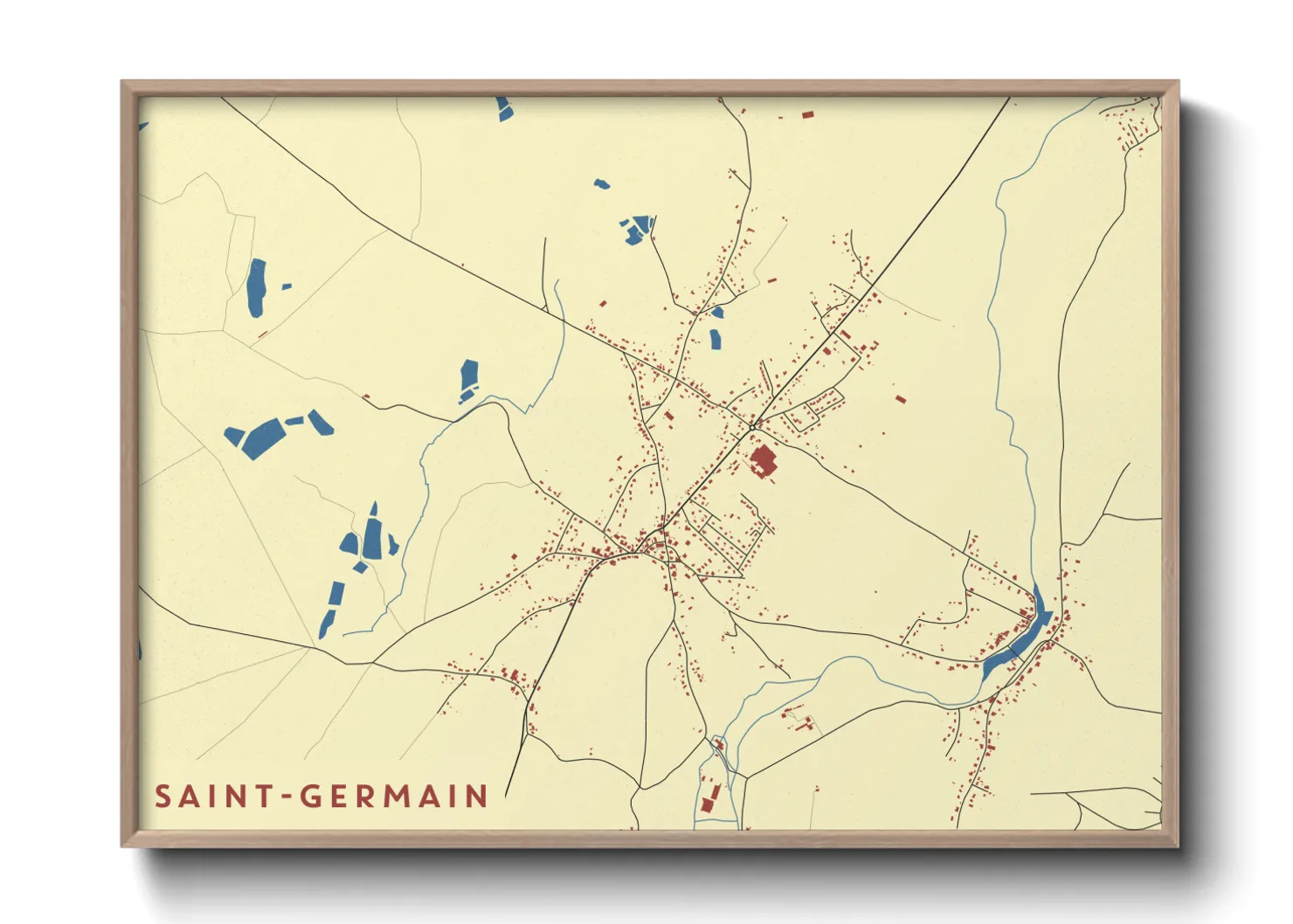 Une affiche de carte sur Saint-Germain