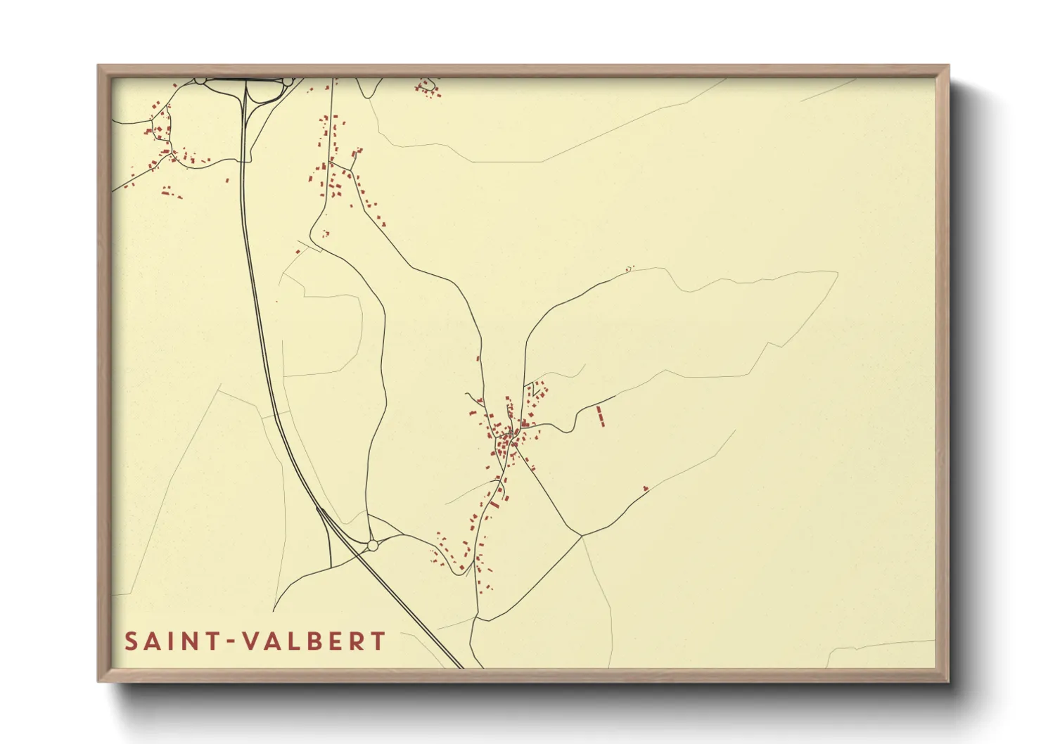 Une affiche de carte sur Saint-Valbert