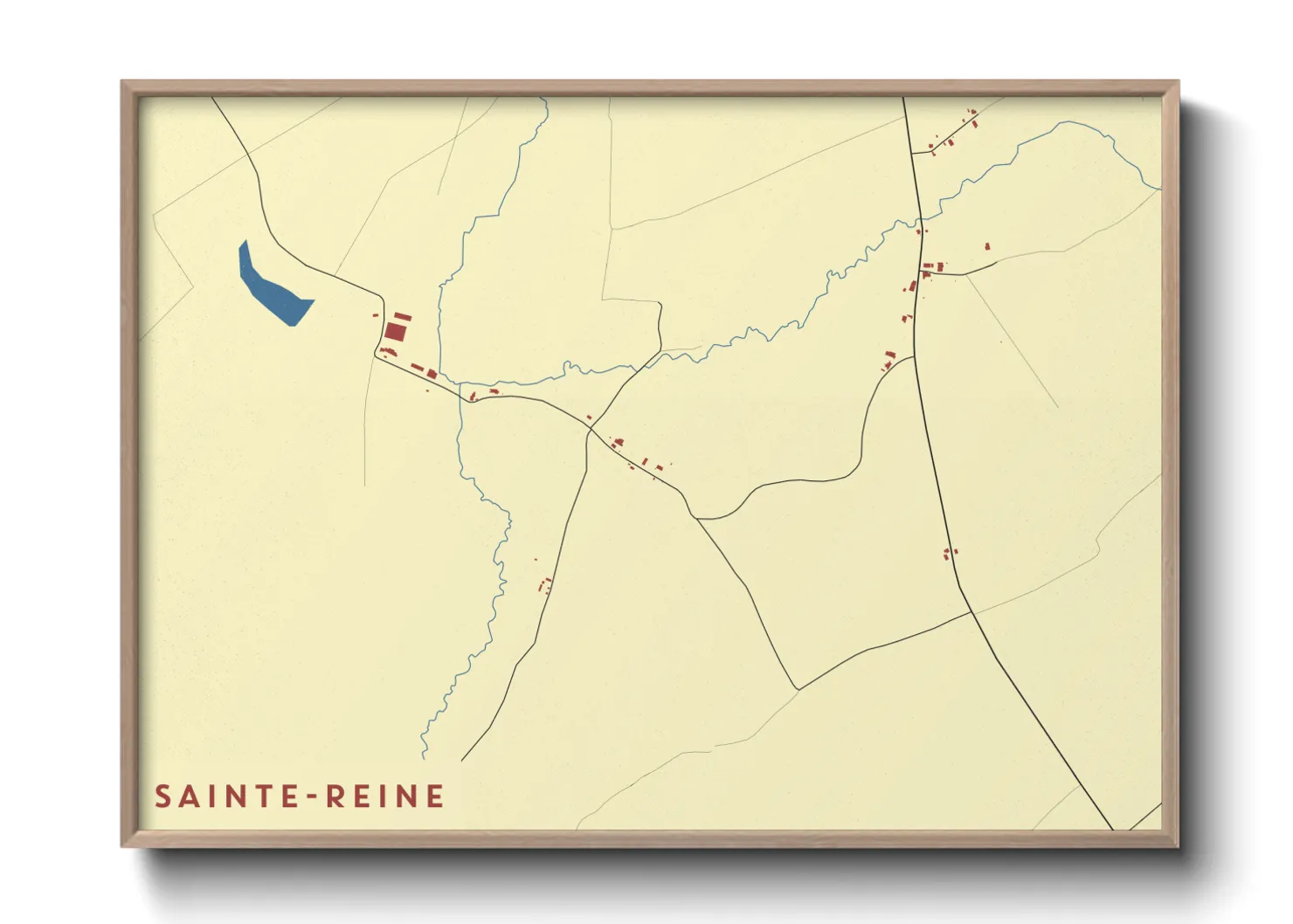 Une affiche de carte sur Sainte-Reine