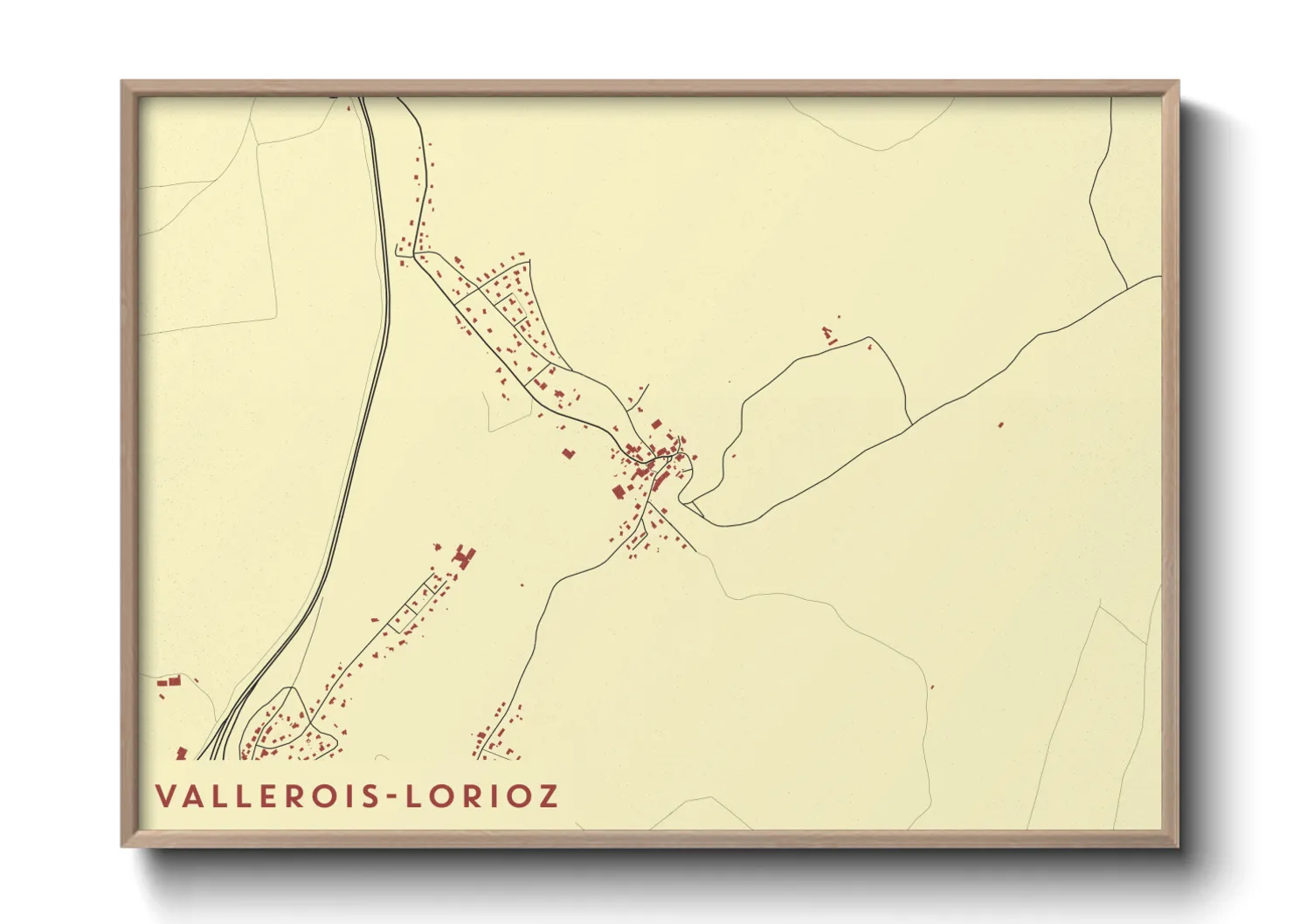 Une affiche de carte sur Vallerois-Lorioz