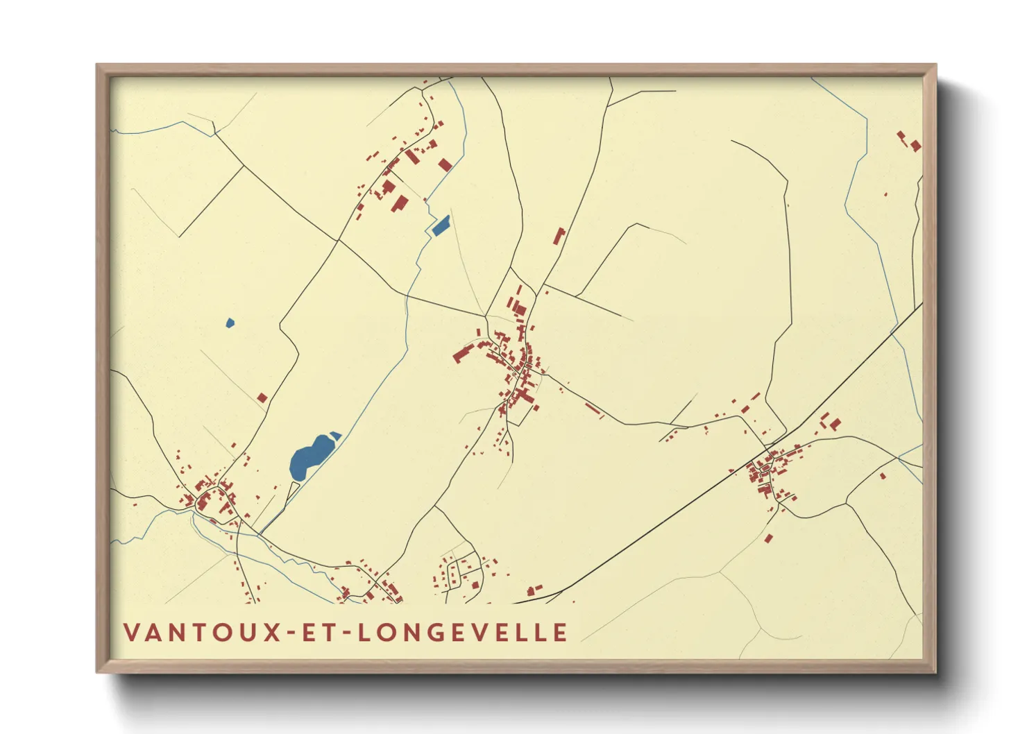 Une affiche de carte sur Vantoux-et-Longevelle