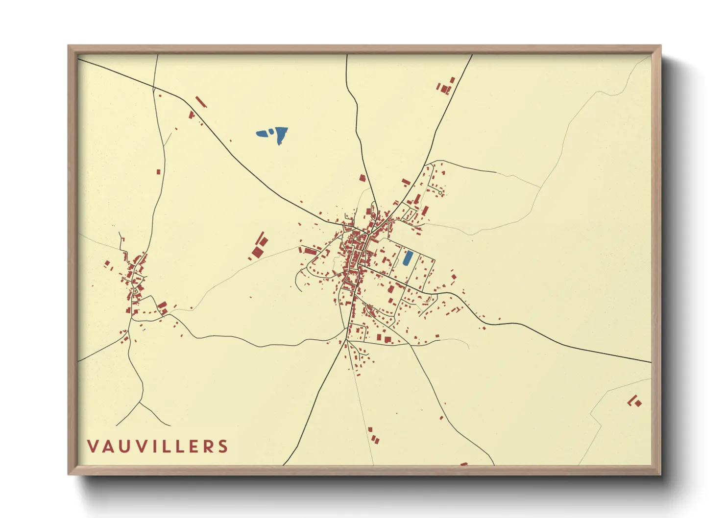 Une affiche de carte sur Vauvillers