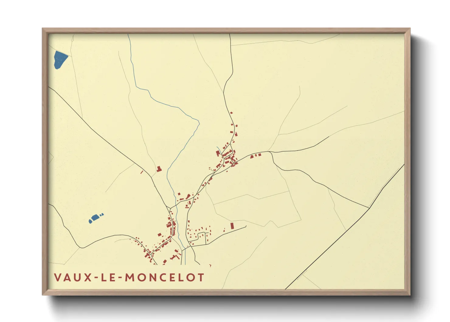 Une affiche de carte sur Vaux-le-Moncelot
