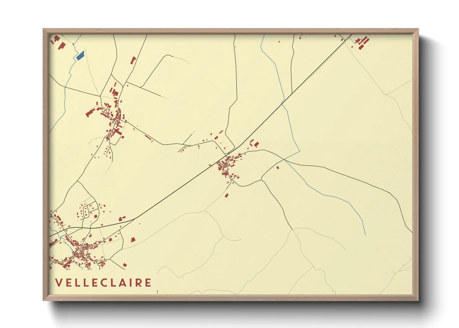 Une affiche de carte sur Velleclaire