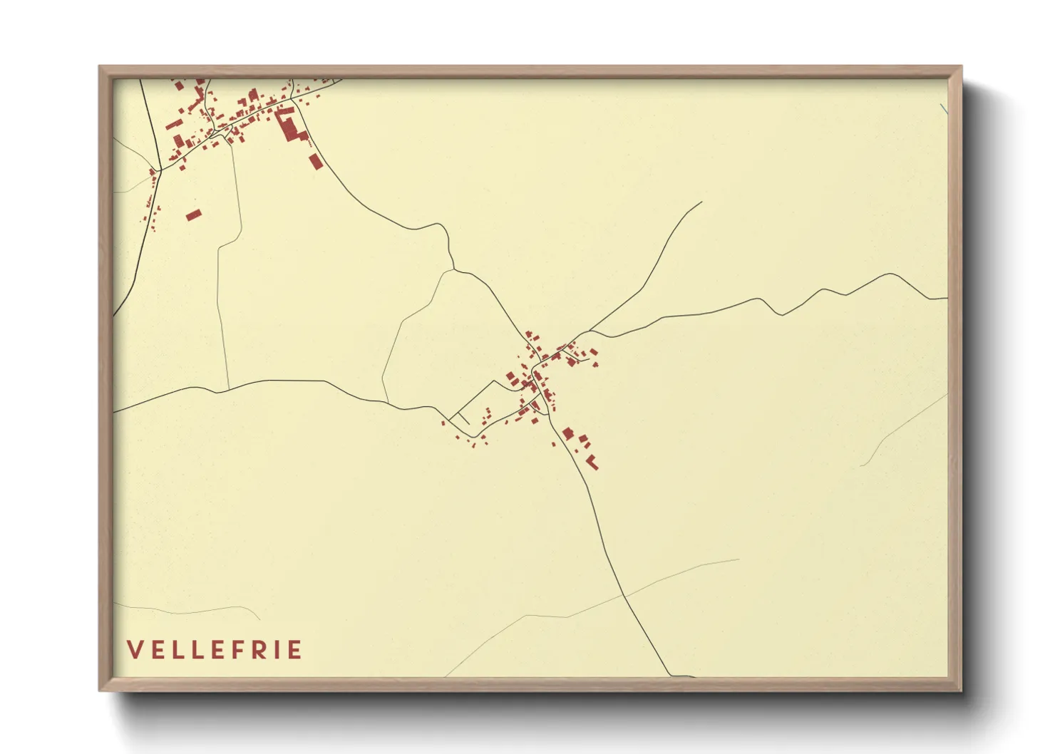 Une affiche de carte sur Vellefrie