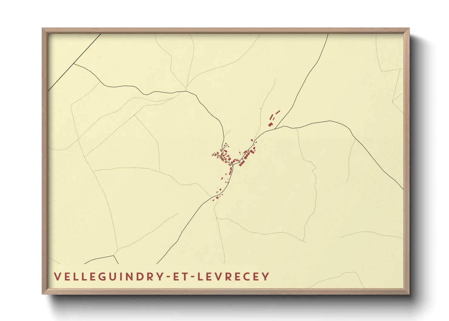 Une affiche de carte sur Velleguindry-et-Levrecey