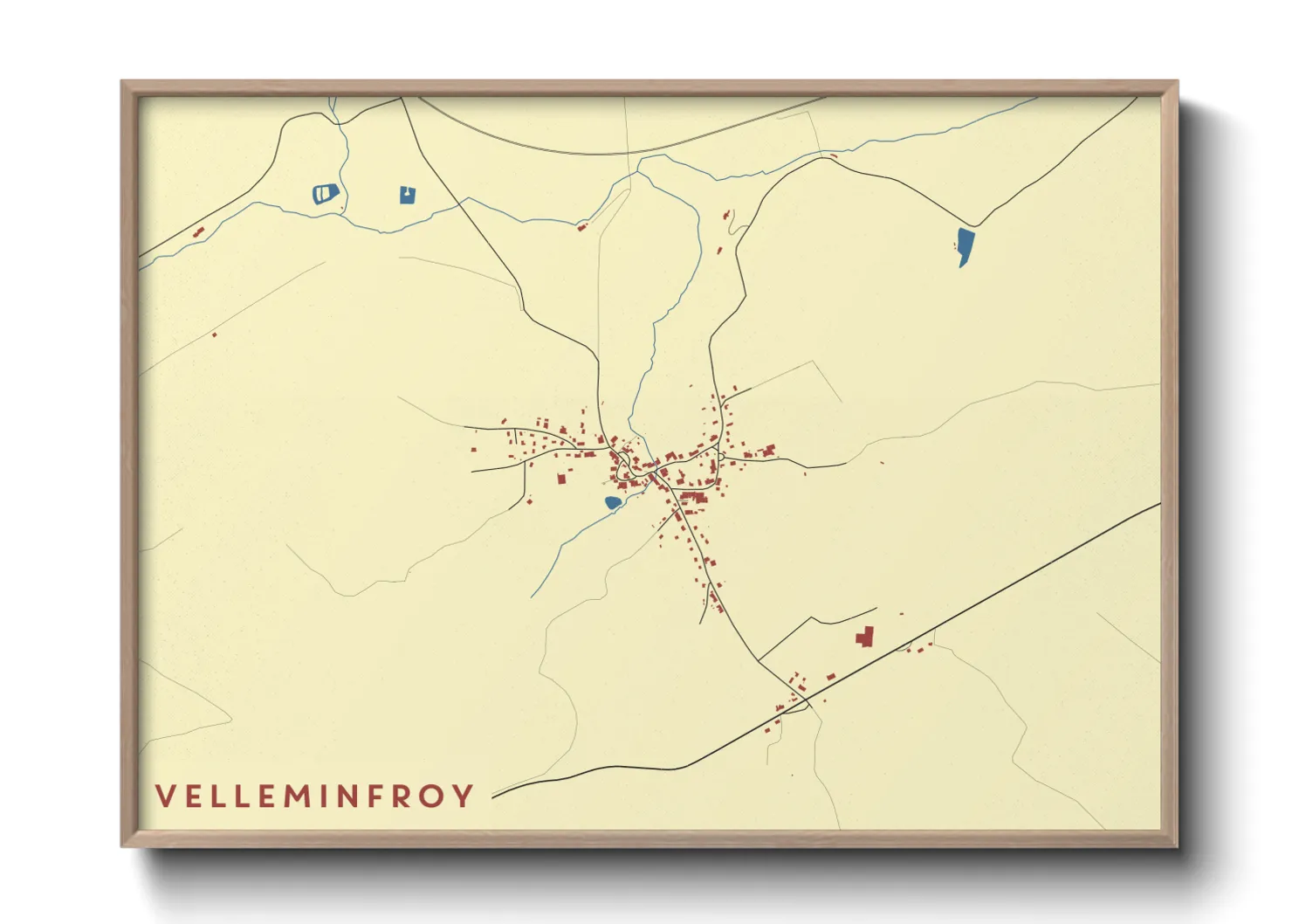 Une affiche de carte sur Velleminfroy