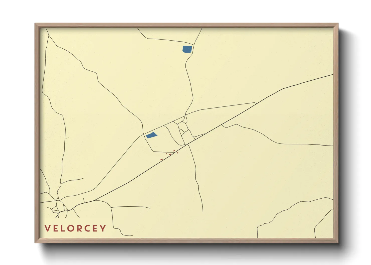 Une affiche de carte sur Velorcey
