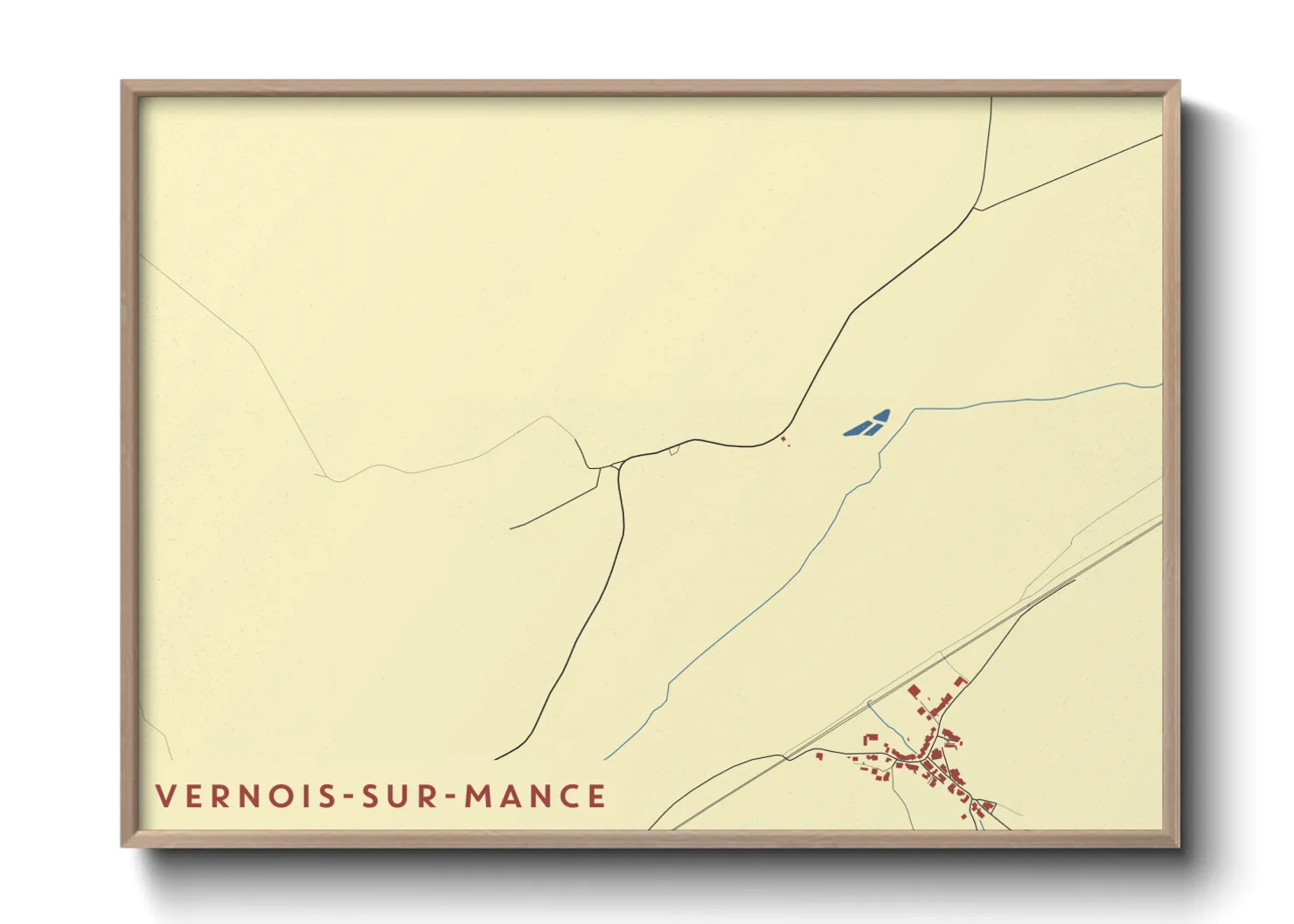 Une affiche de carte sur Vernois-sur-Mance