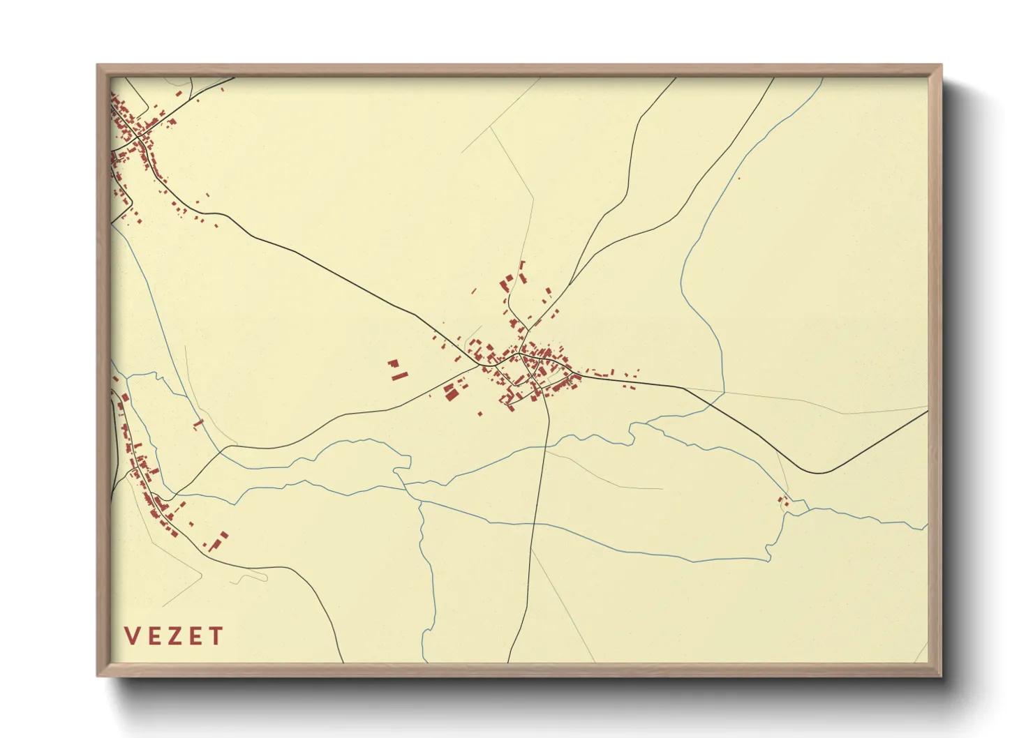 Une affiche de carte sur Vezet