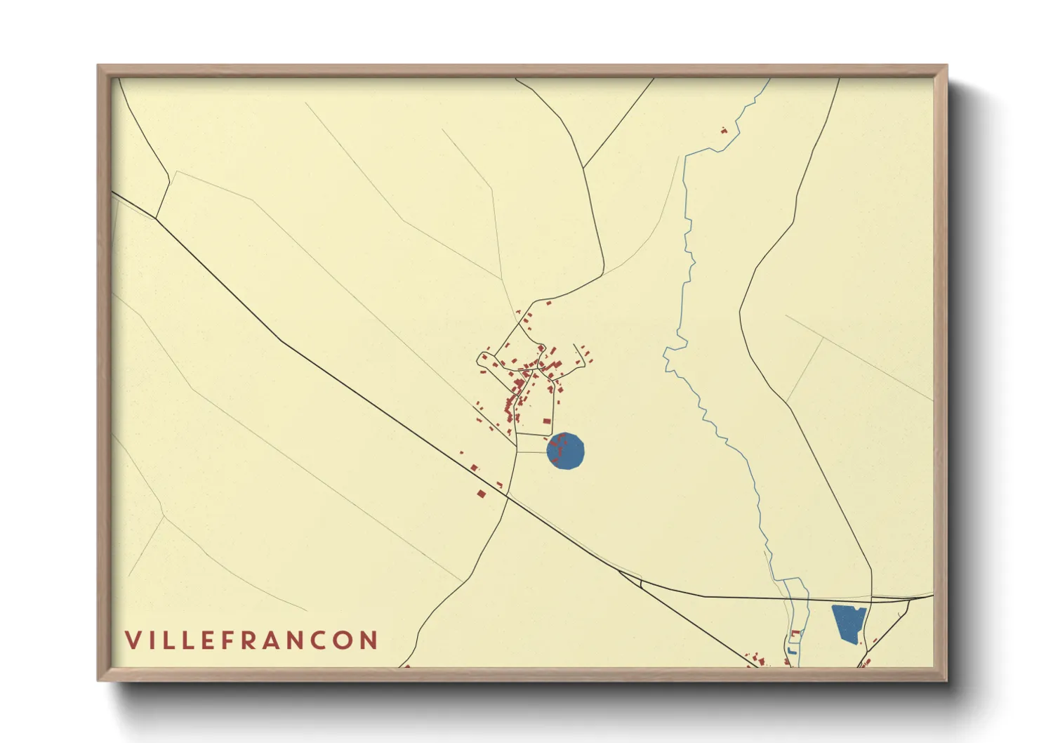 Une affiche de carte sur Villefrancon