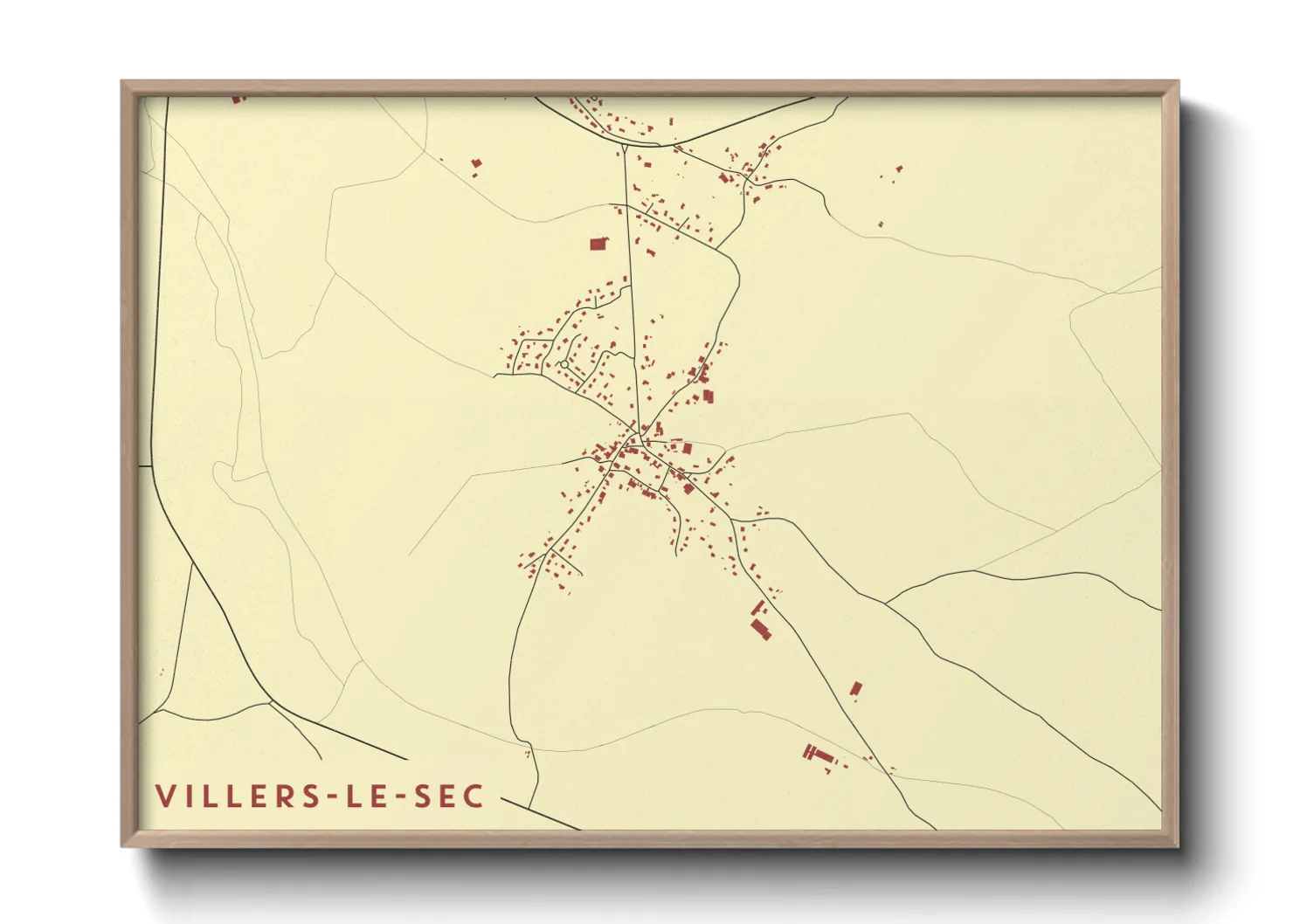 Une affiche de carte sur Villers-le-Sec