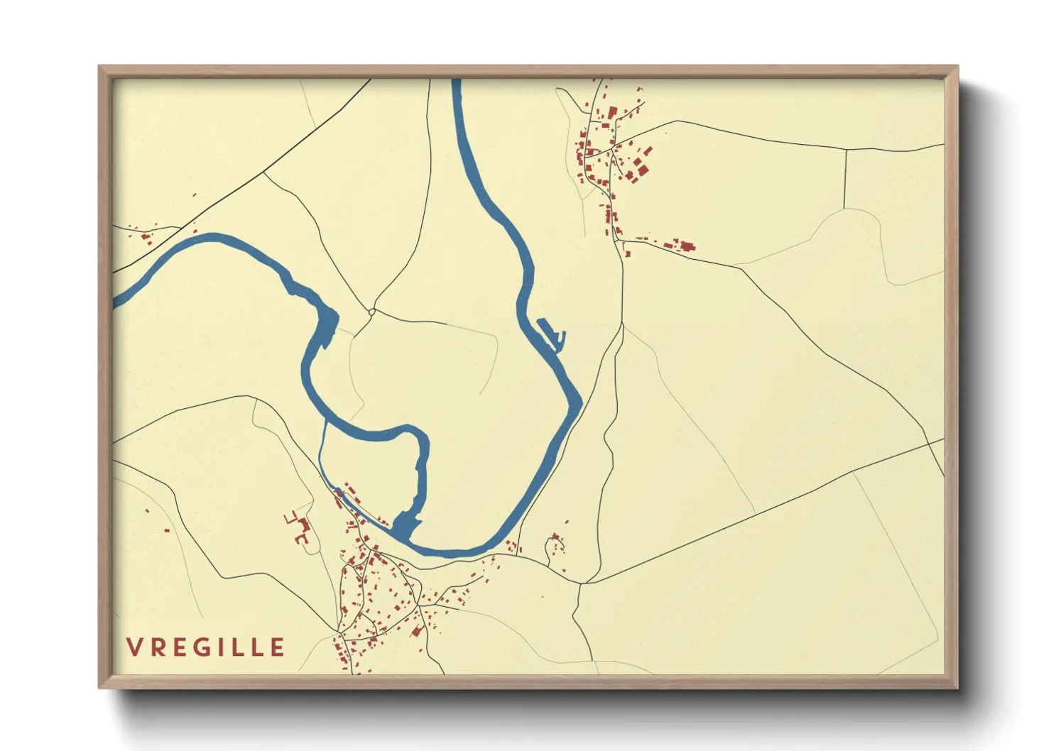 Une affiche de carte sur Vregille