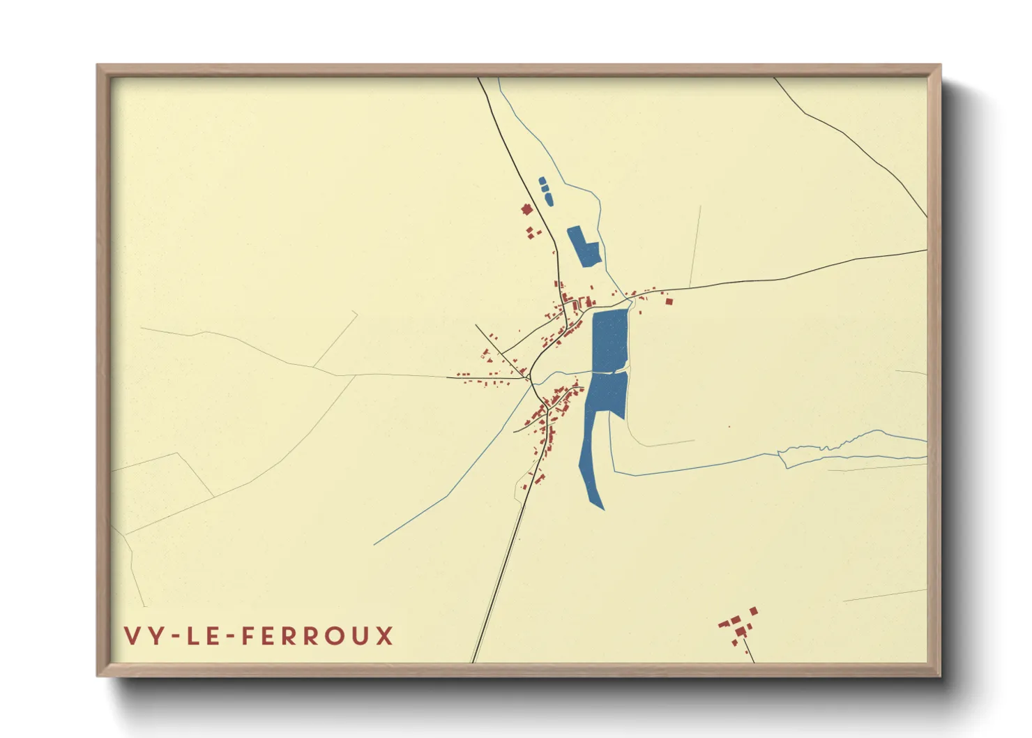 Une affiche de carte sur Vy-le-Ferroux
