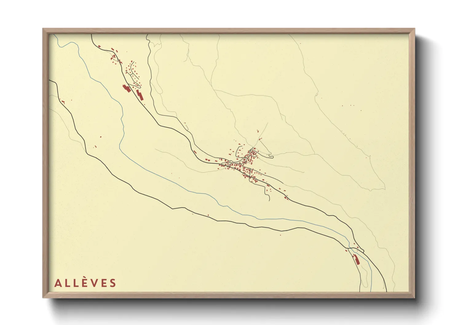 Une affiche de carte sur Allèves