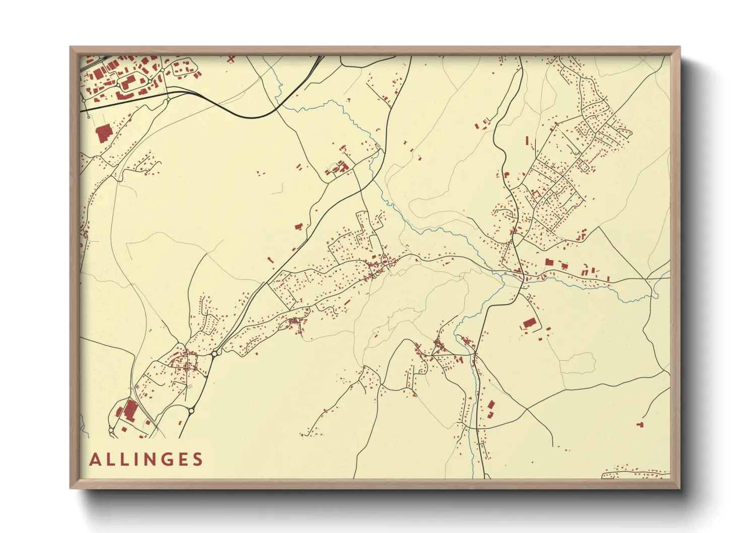 Une affiche de carte sur Allinges