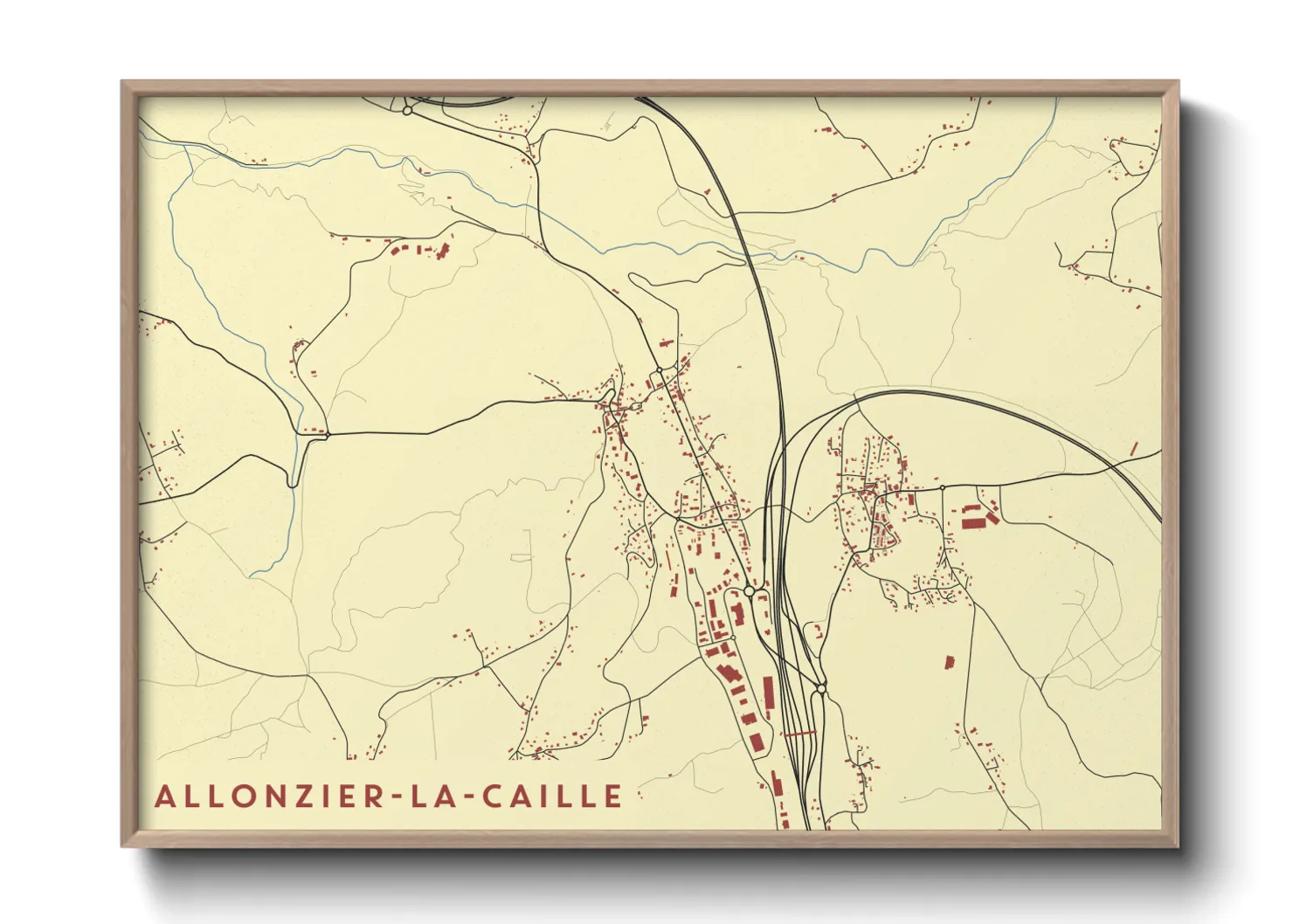 Une affiche de carte sur Allonzier-la-Caille