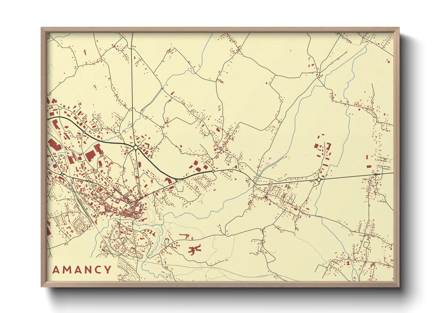 Une affiche de carte sur Amancy