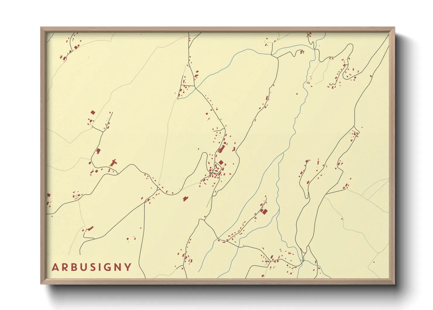 Une affiche de carte sur Arbusigny