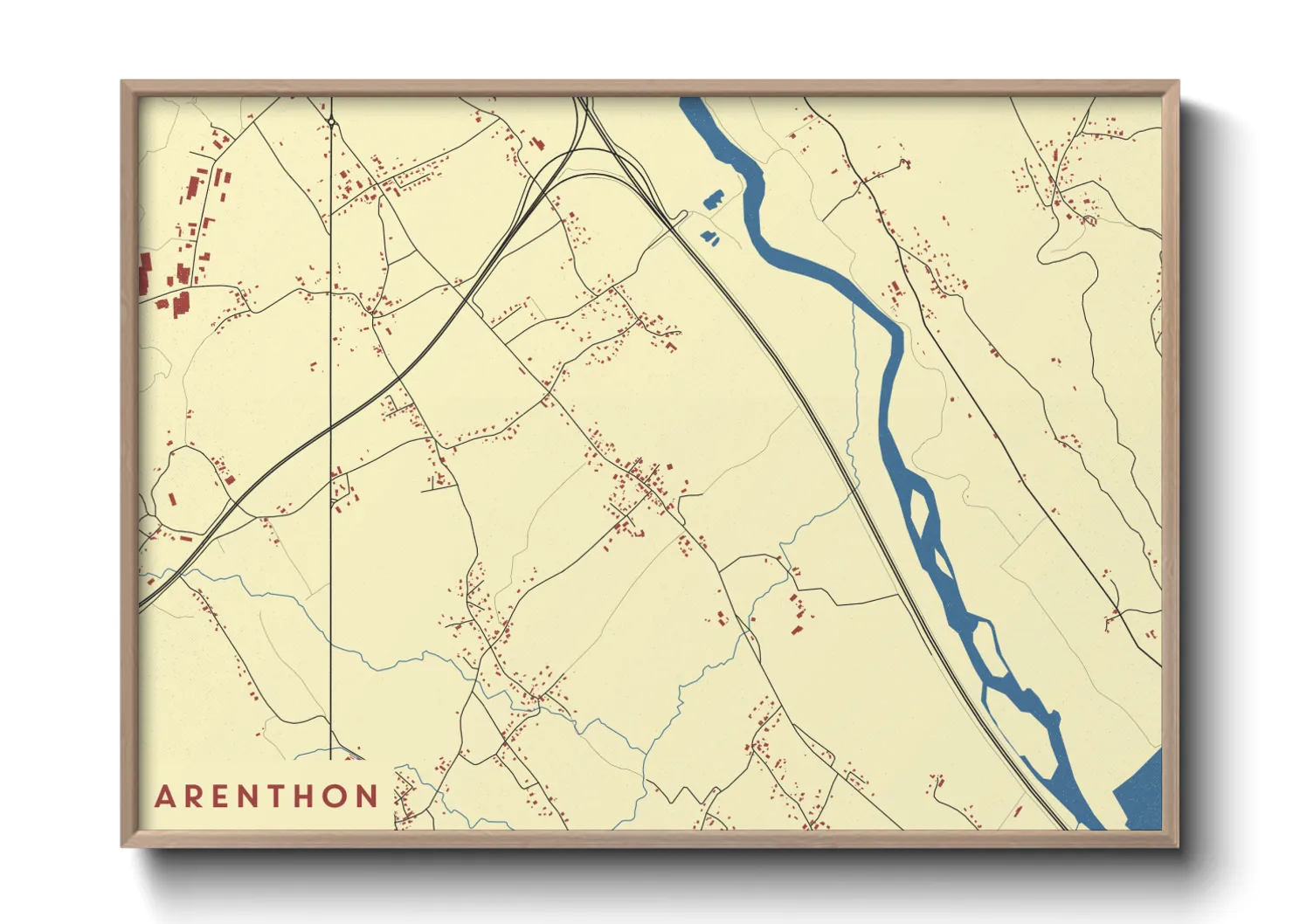 Une affiche de carte sur Arenthon