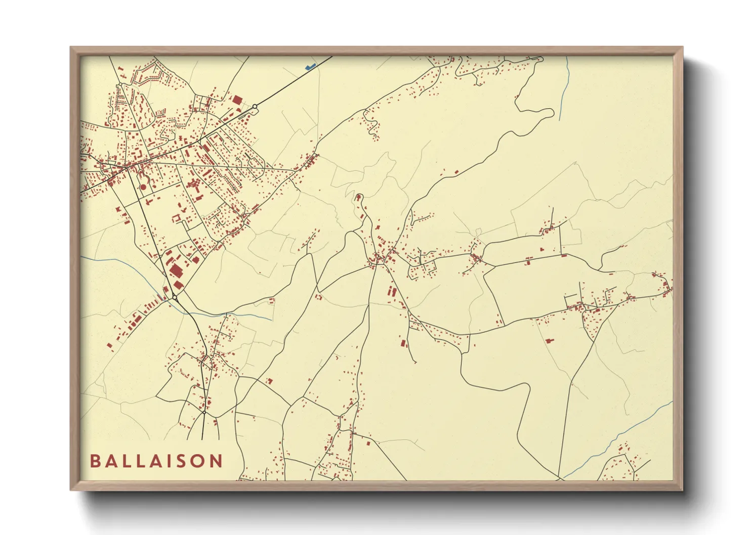 Une affiche de carte sur Ballaison