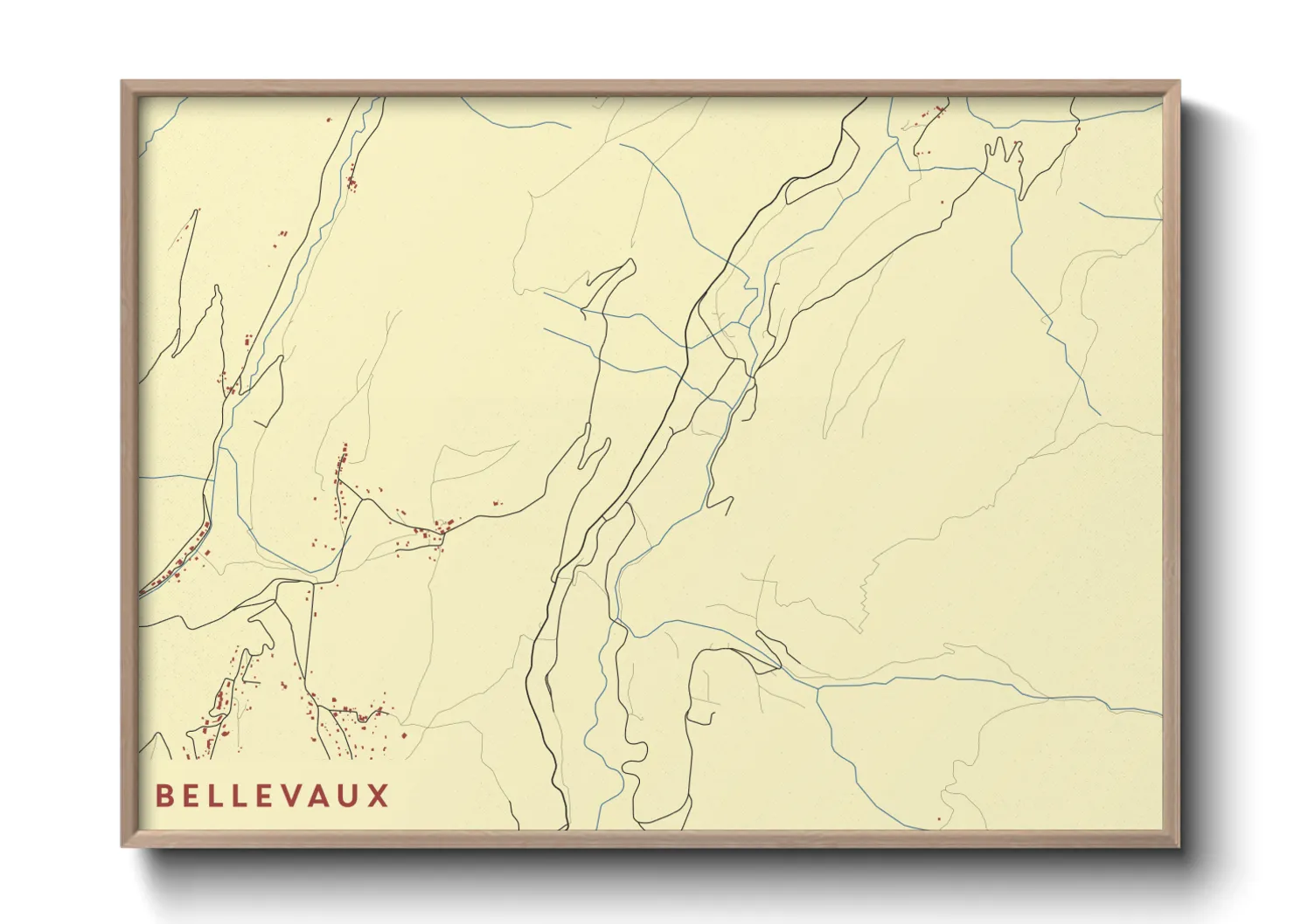 Une affiche de carte sur Bellevaux