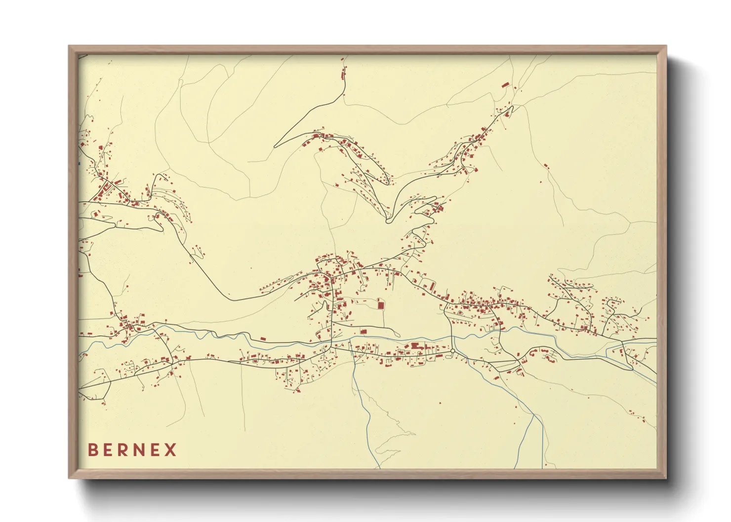 Une affiche de carte sur Bernex