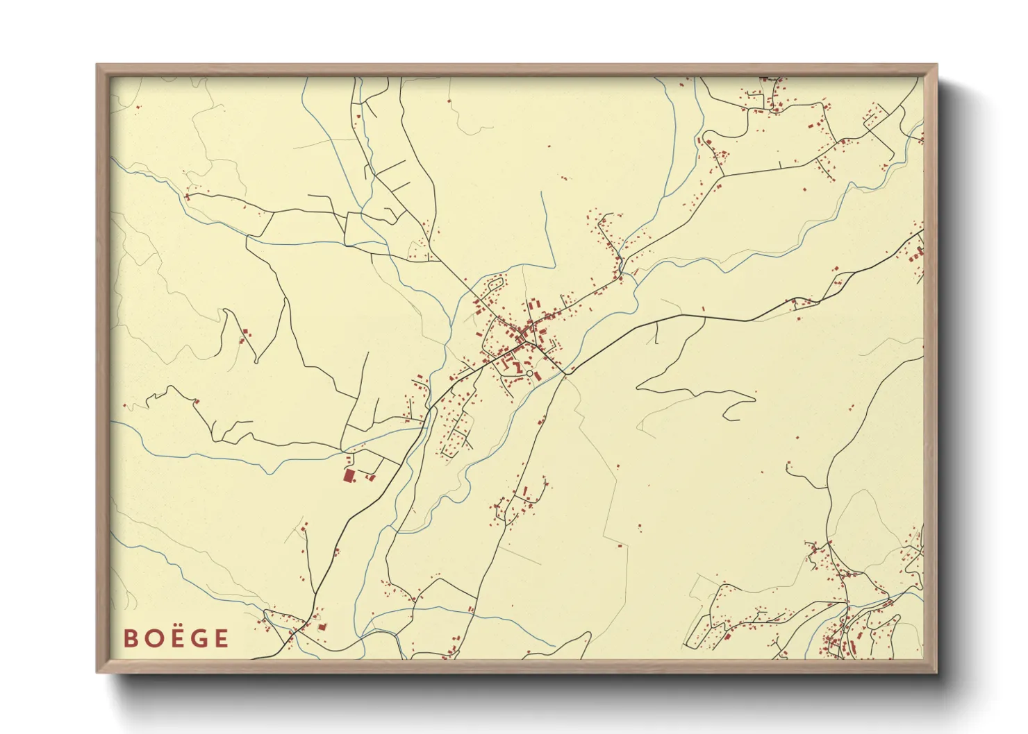 Une affiche de carte sur Boëge