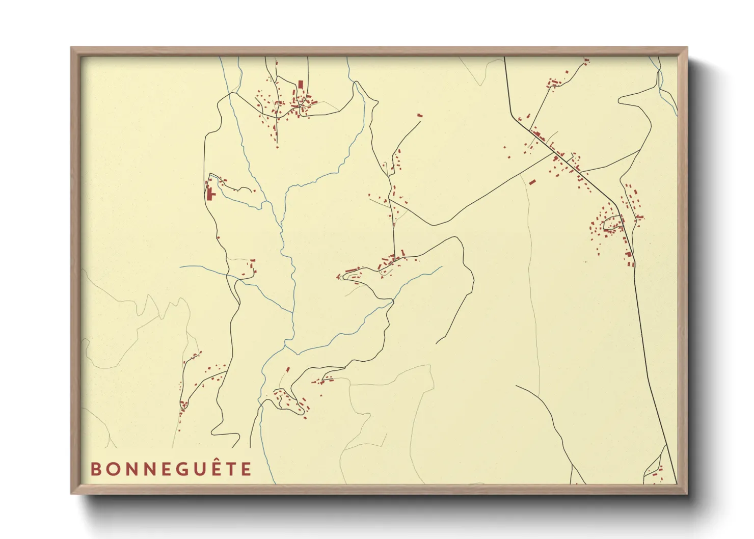 Une affiche de carte sur Bonneguête