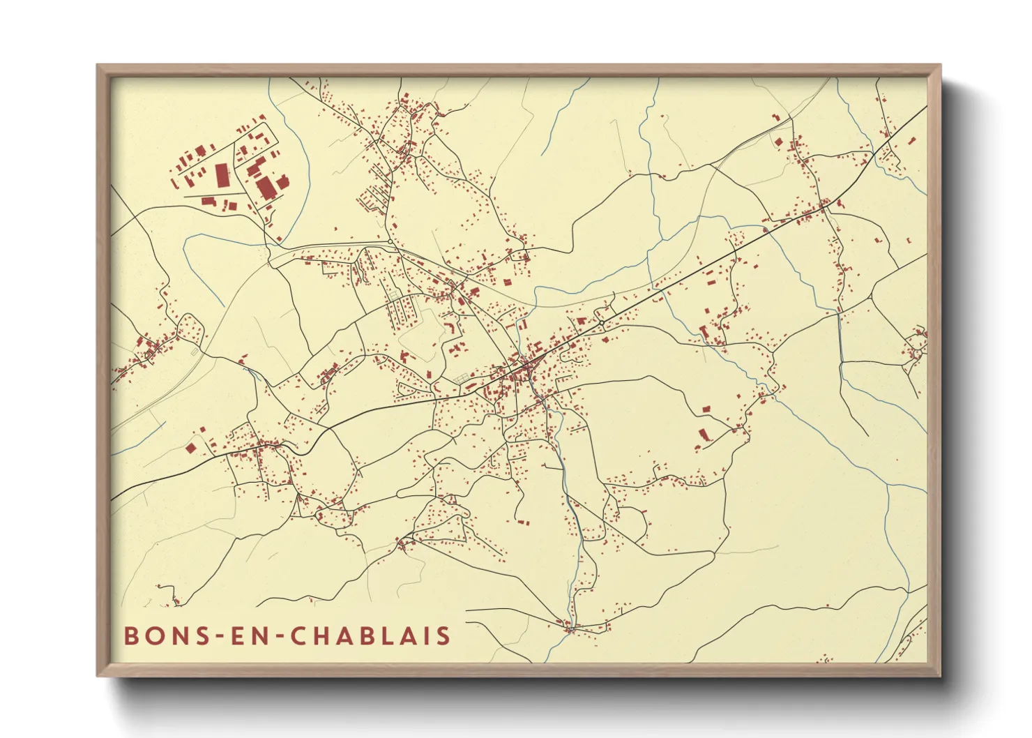Une affiche de carte sur Bons-en-Chablais