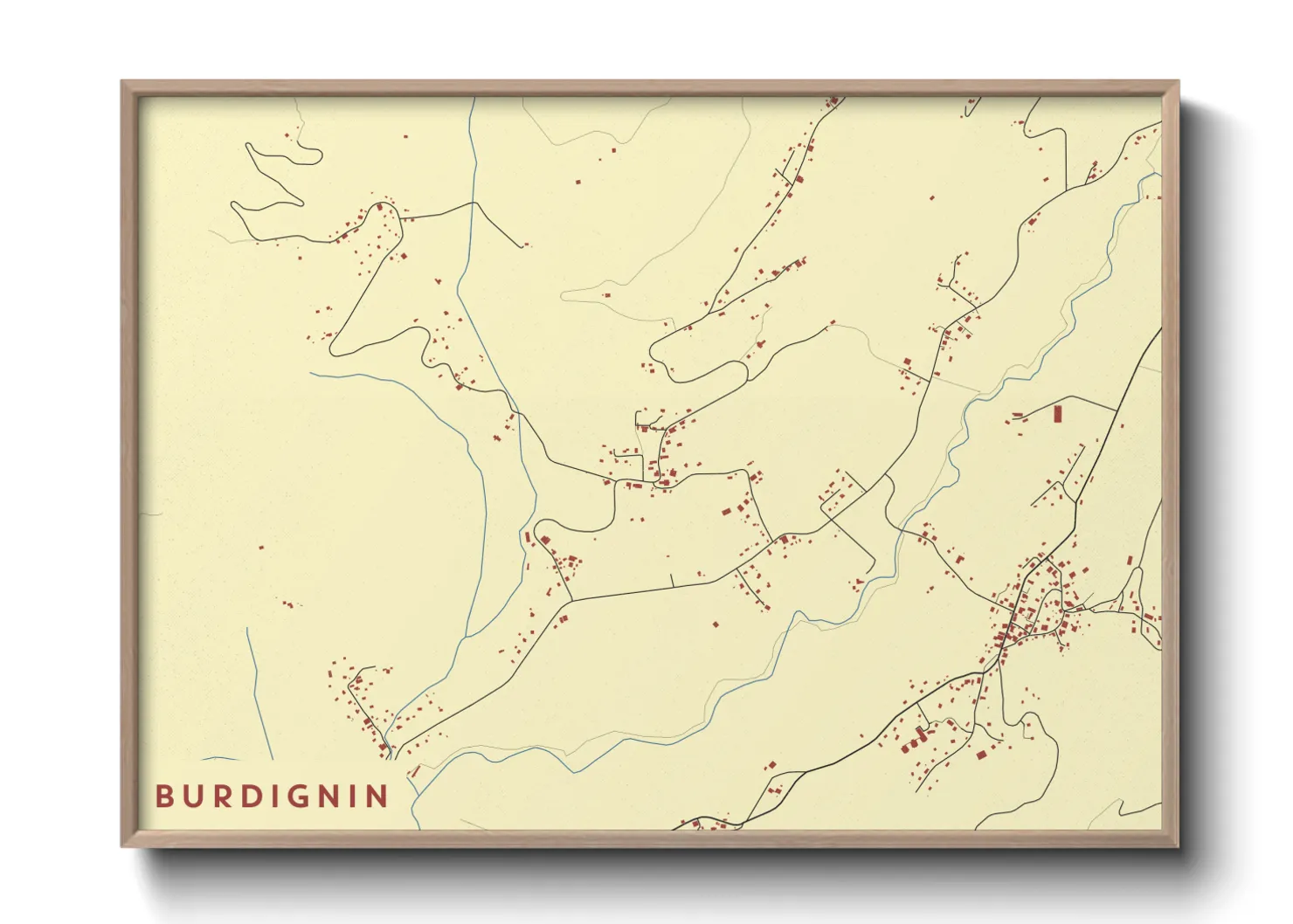 Une affiche de carte sur Burdignin