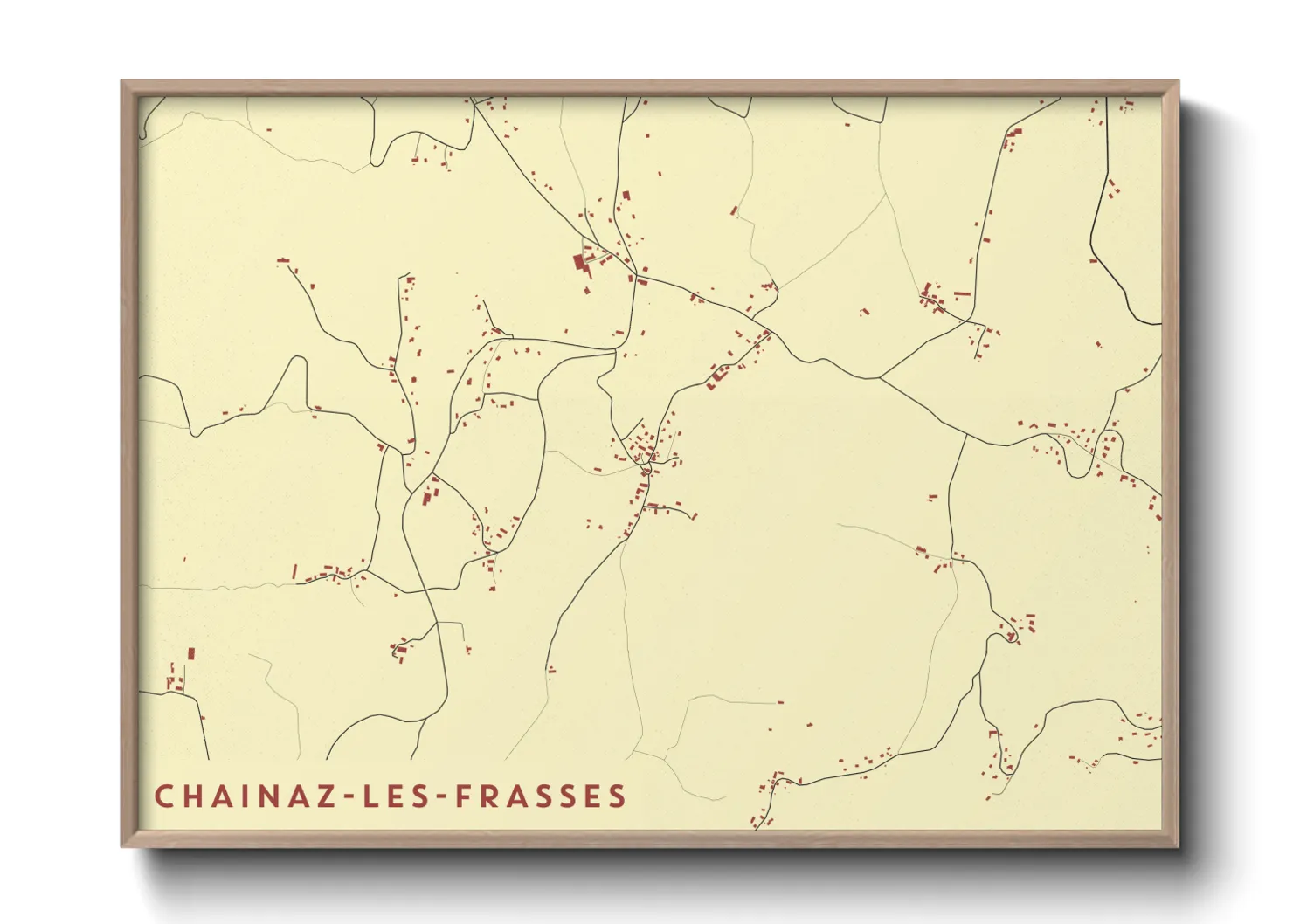 Une affiche de carte sur Chainaz-les-Frasses